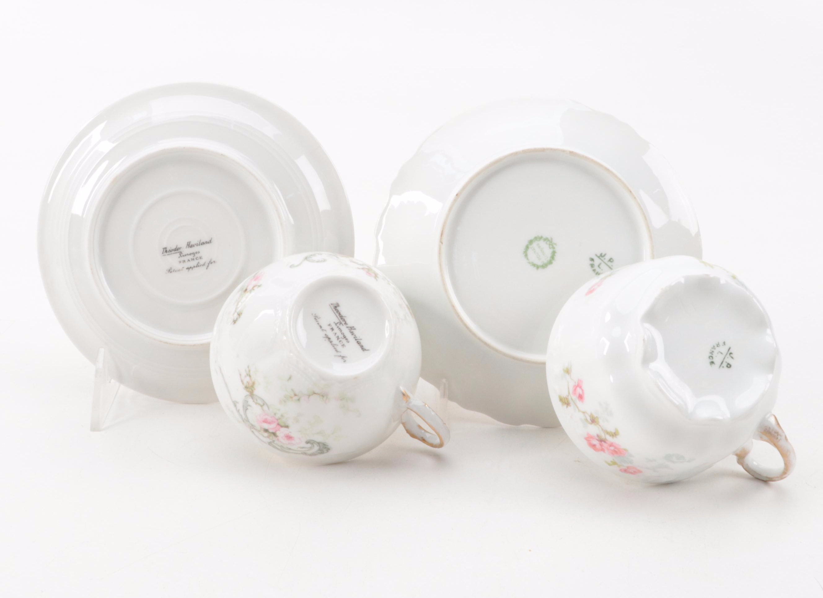 Haviland Limoges and Other Porcelain Tea and Demitasse Cups, 20th Century