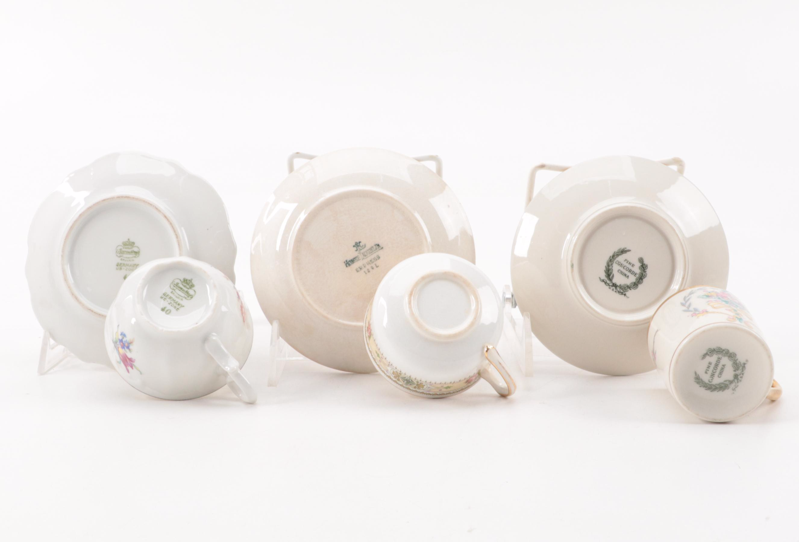 Haviland Limoges and Other Porcelain Tea and Demitasse Cups, 20th Century