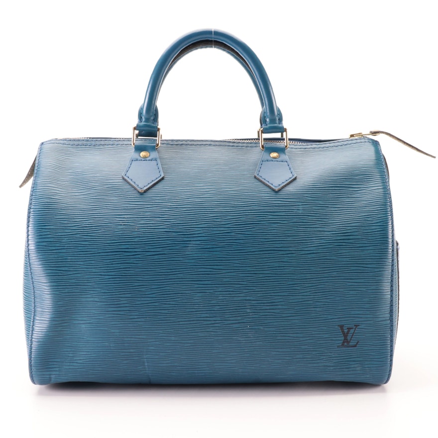 Louis Vuitton Speedy 30 in Toledo Blue Epi and Smooth Leather
