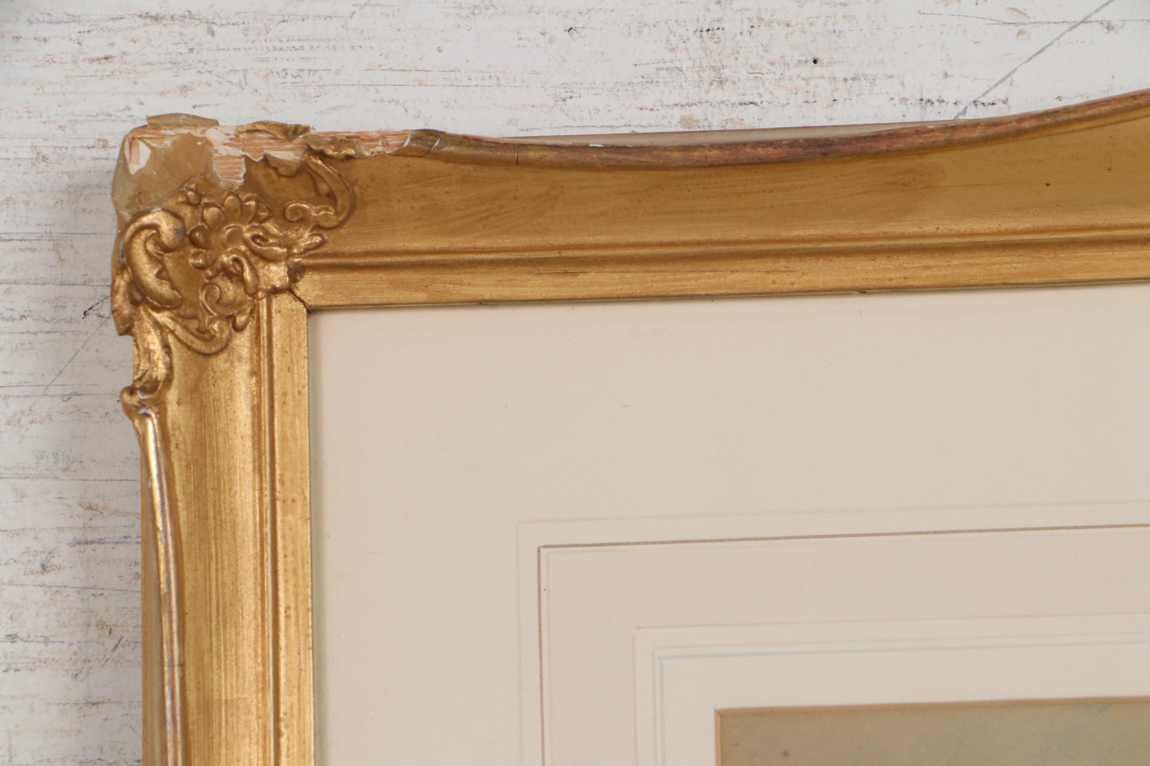 Henri-Guillaume Schlesinger Graphite and Pastel Drawing of Woman, 1870