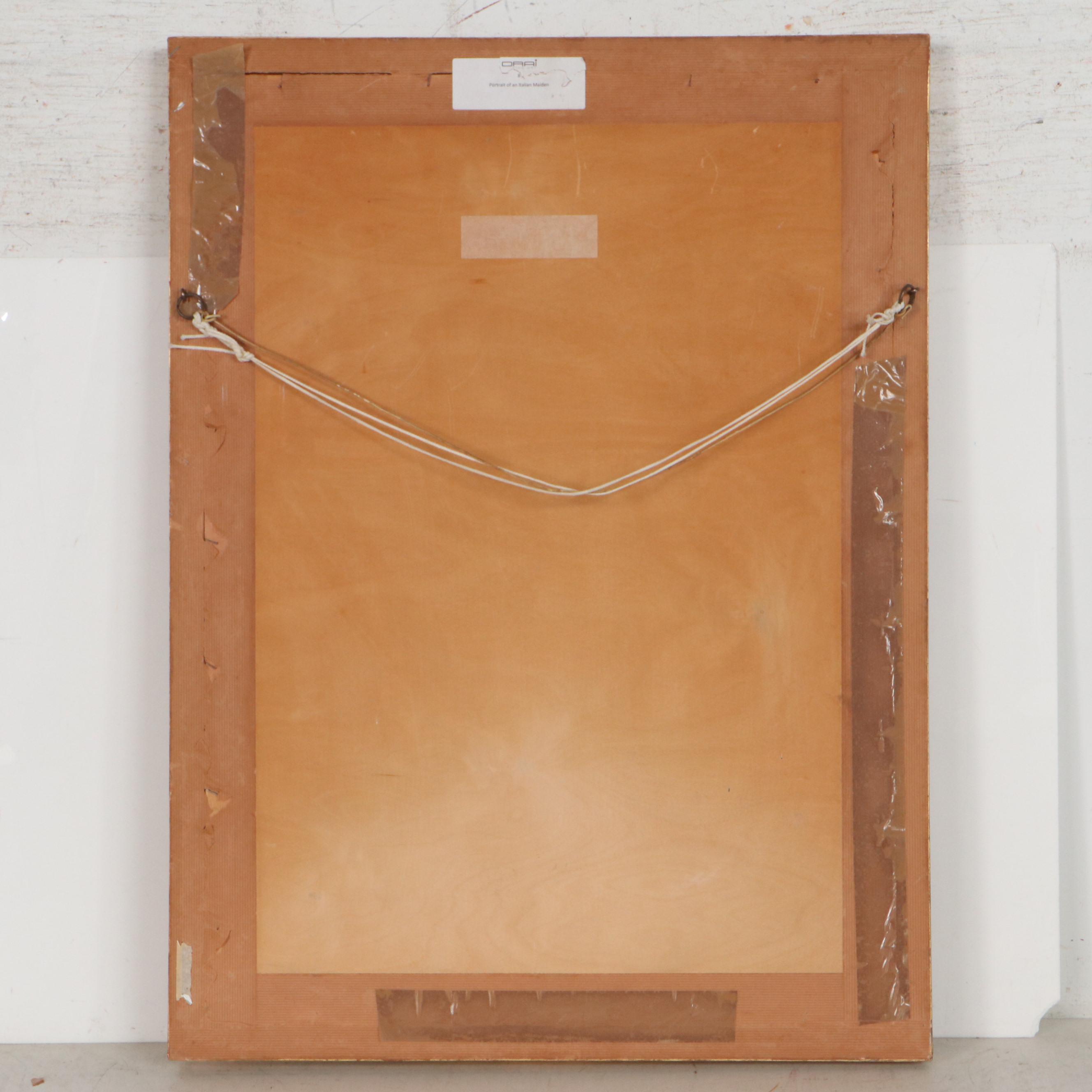 Henri-Guillaume Schlesinger Graphite and Pastel Drawing of Woman, 1870