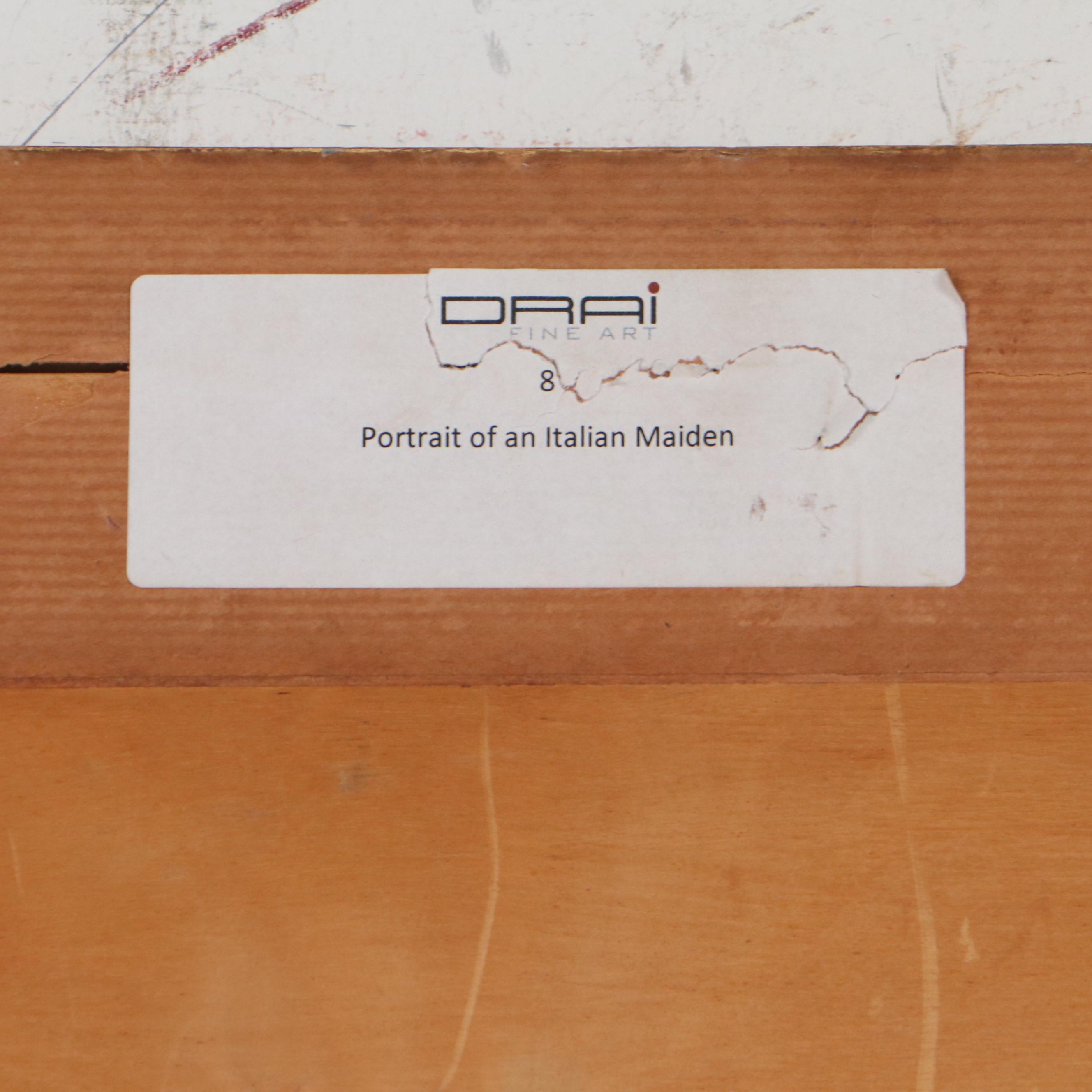 Henri-Guillaume Schlesinger Graphite and Pastel Drawing of Woman, 1870