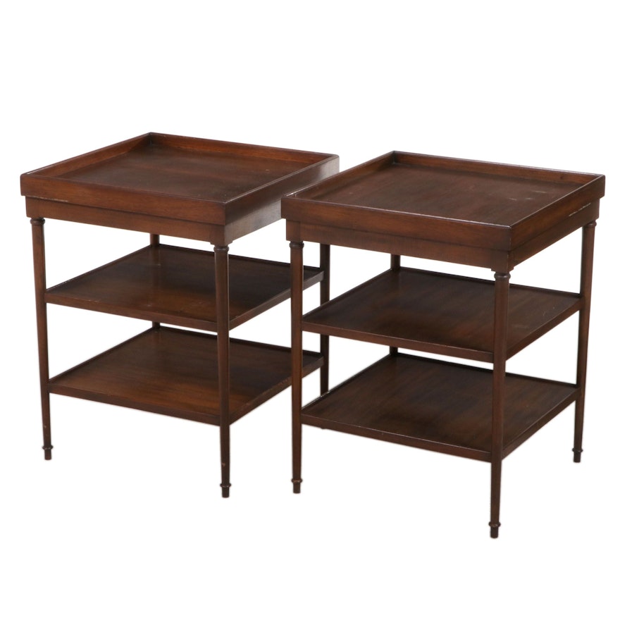 Pair of Federal Style Three-Tiered Side Tables, Mid to Late 20th Century