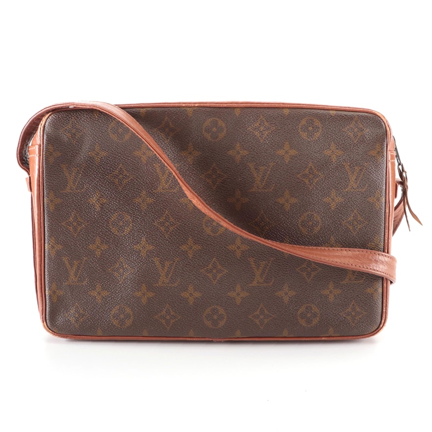 Louis Vuitton Sac Bandoulière in Monogram Canvas and Brown Leather, 1970s