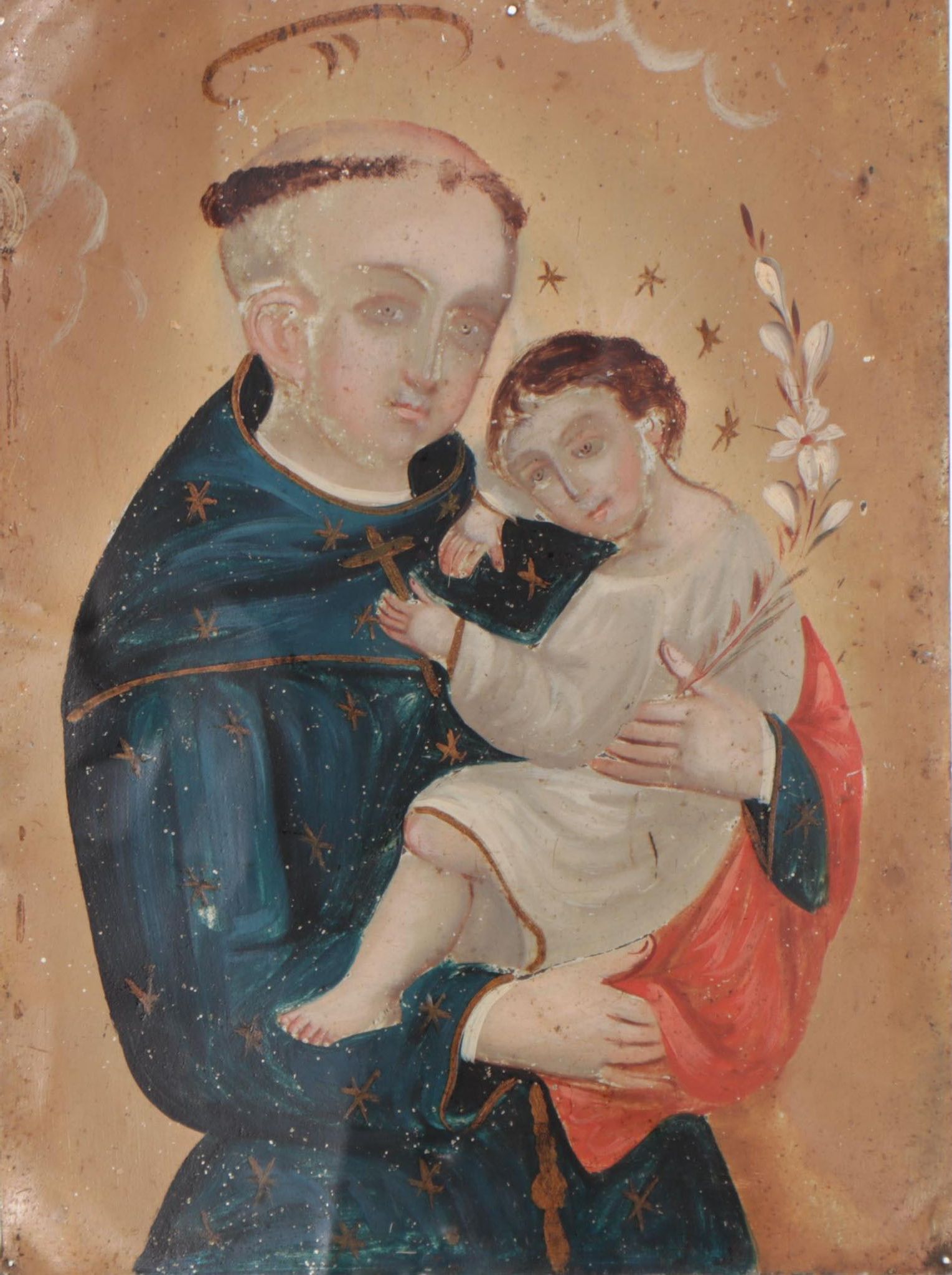 Mexican Retablo Painting of Saint Anthony of Padua
