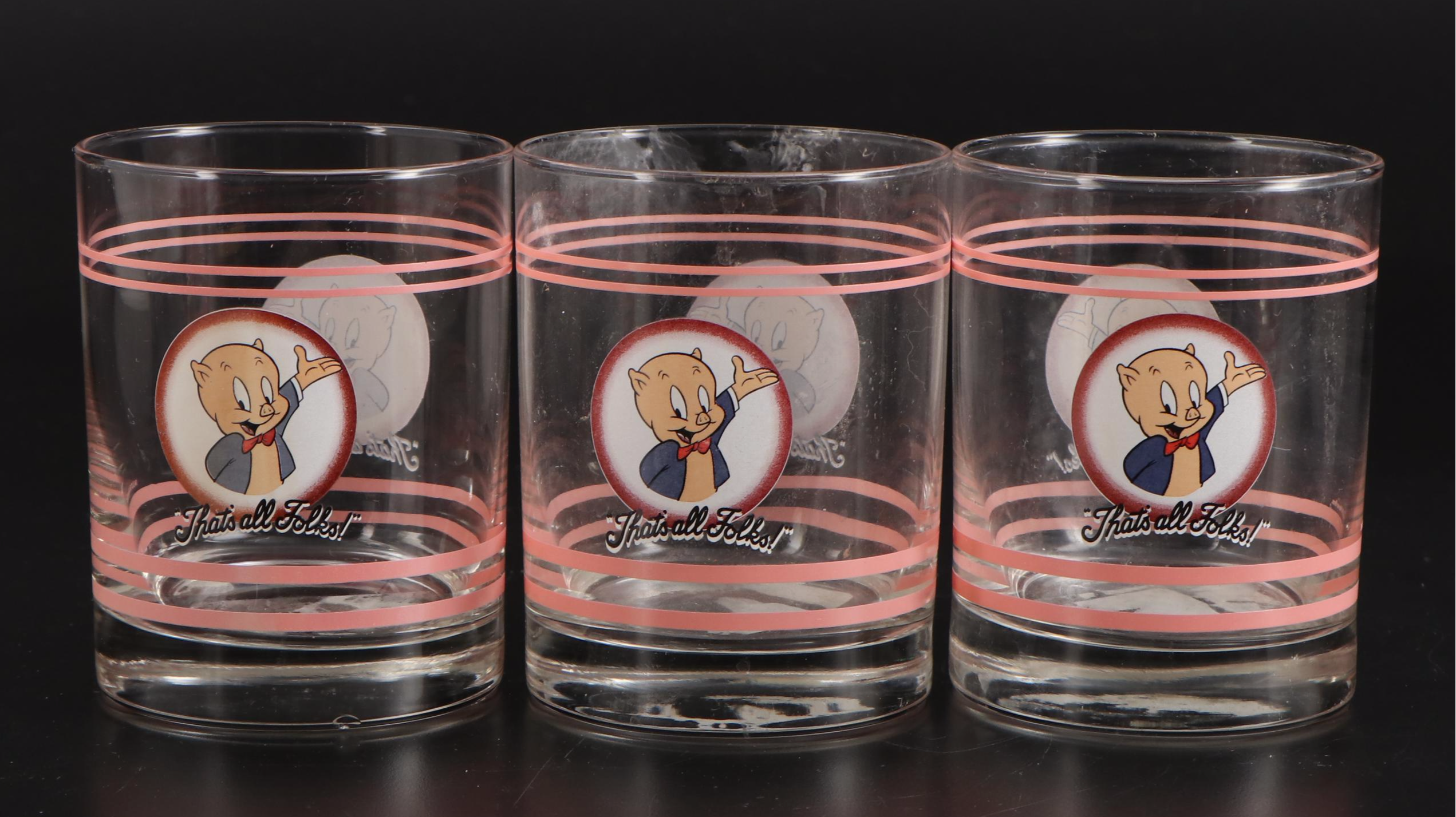 Looney Tunes "Porky Pig" Glass Double Old Fashioned Glasses