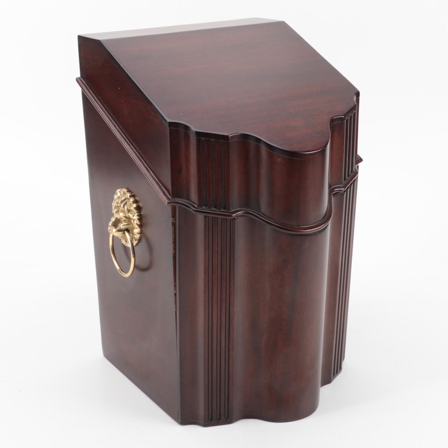 Selamat Designs Georgian Style Matte Mahogany Finished Wood Knife Box