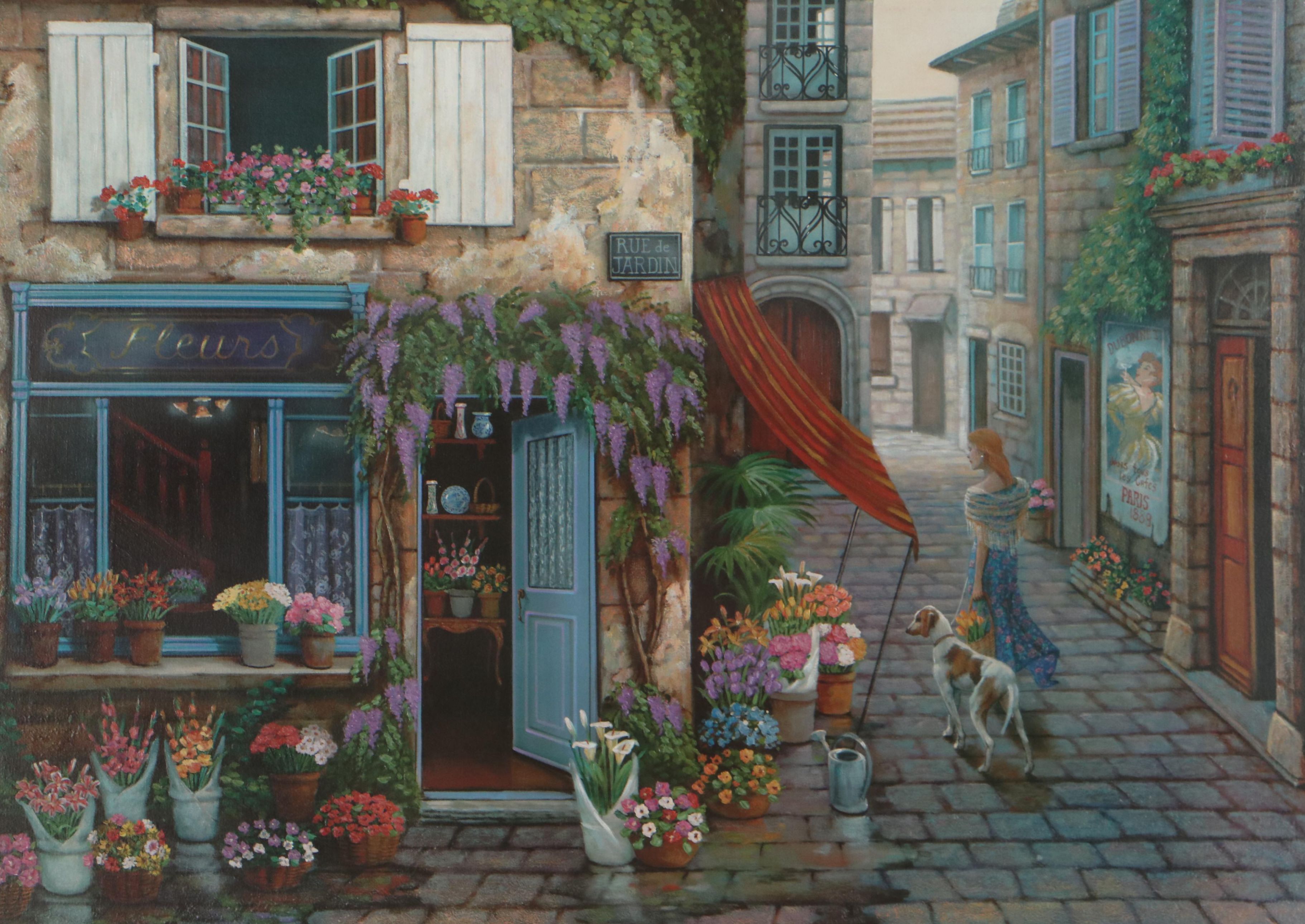 John Patrick O’Brien Embellished Offset Lithograph "Fleurs"