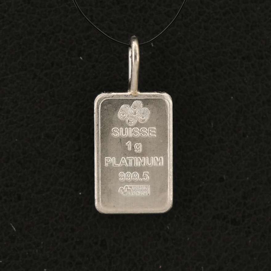 1 Gram Suisse Platinum Ingot Pendant