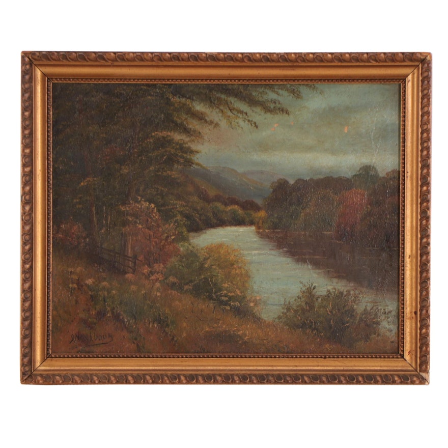 River Landscape Oil Painting