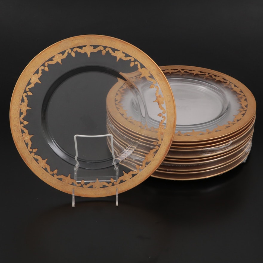 Arte Italica "Vetro Gold" Gilt Accented Glass Service Plates