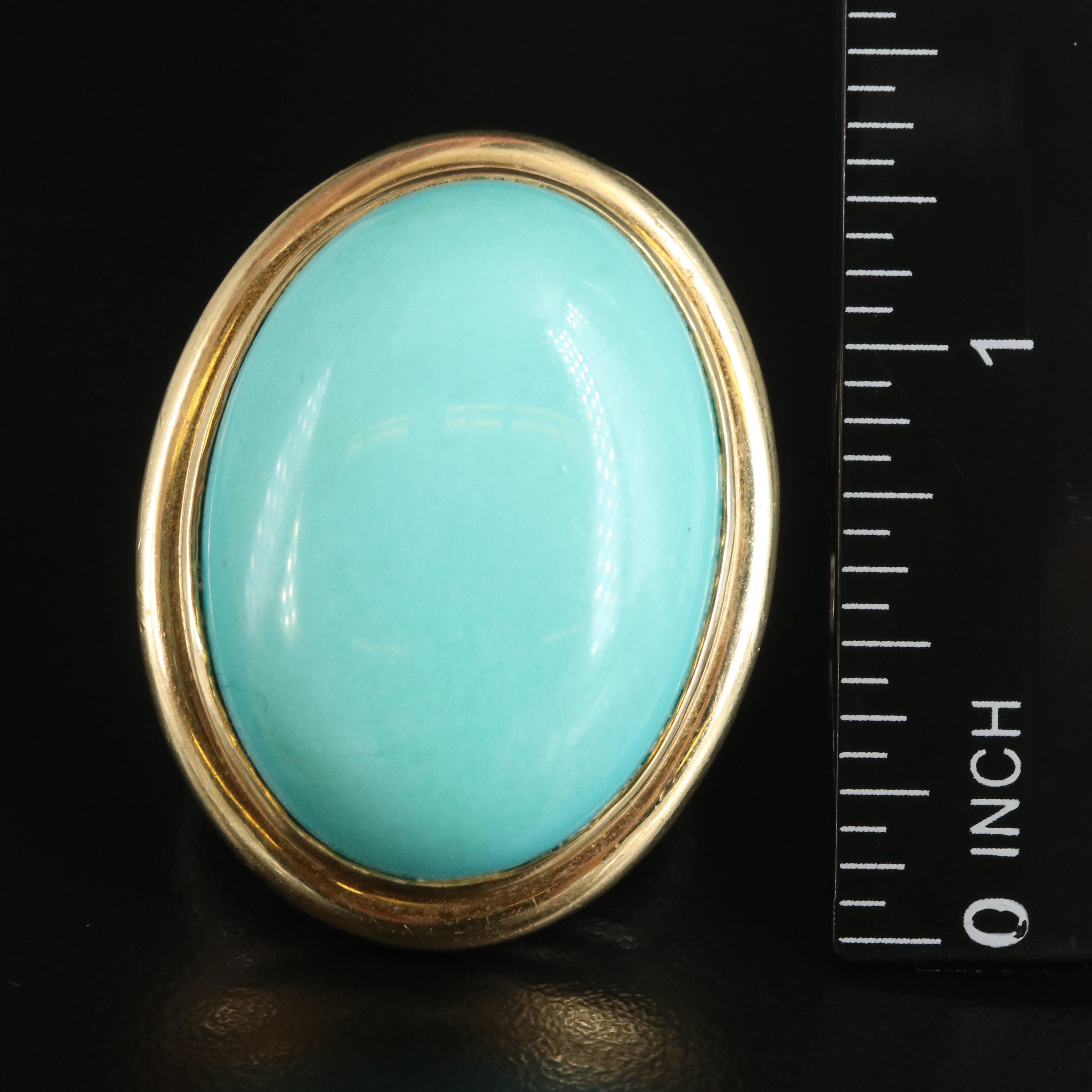 David Yurman "Signature" Sterling Turquoise Oval Ring with 18K Accent