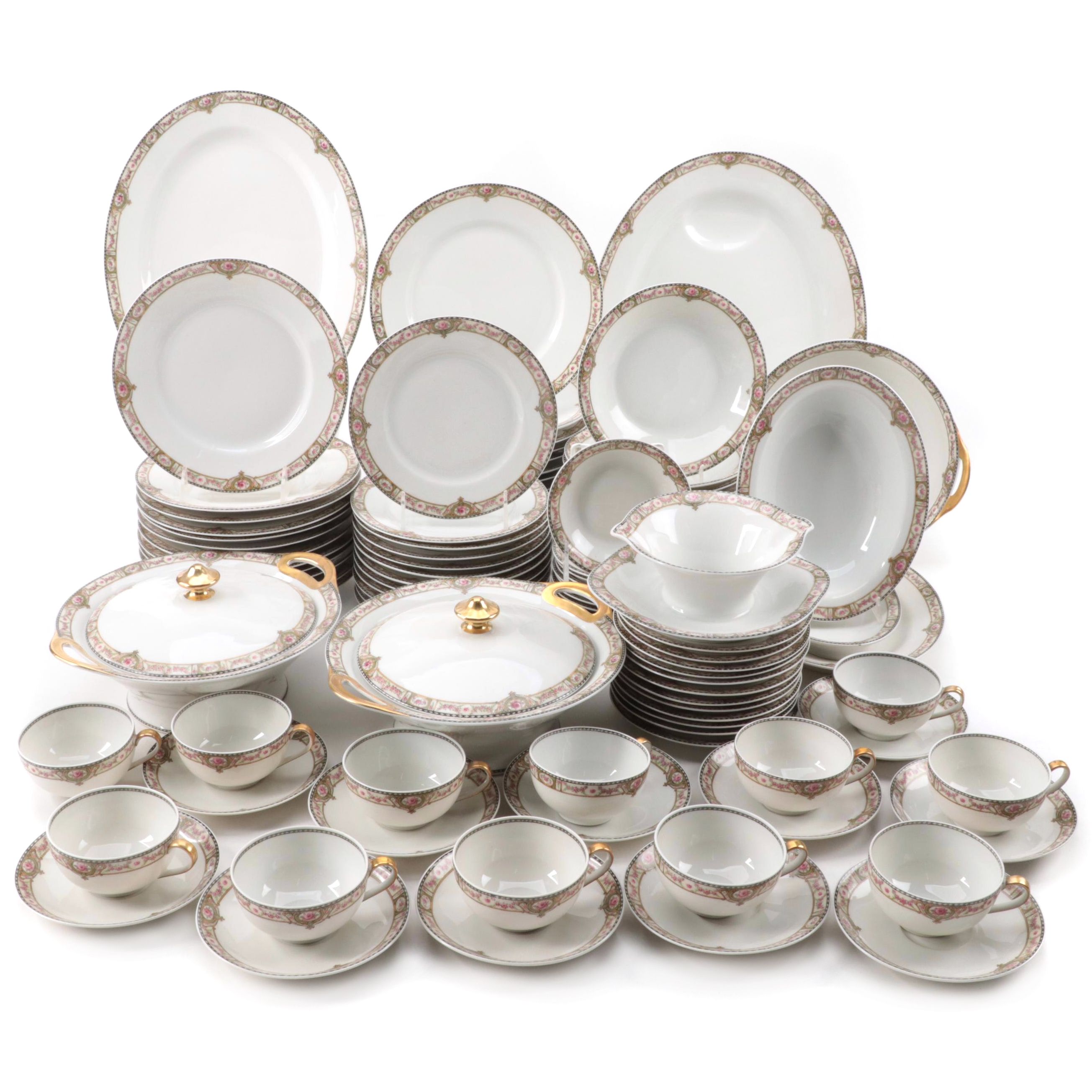 Theodore Haviland Limoges Porcelain Dinnerware,  Early 20th Century