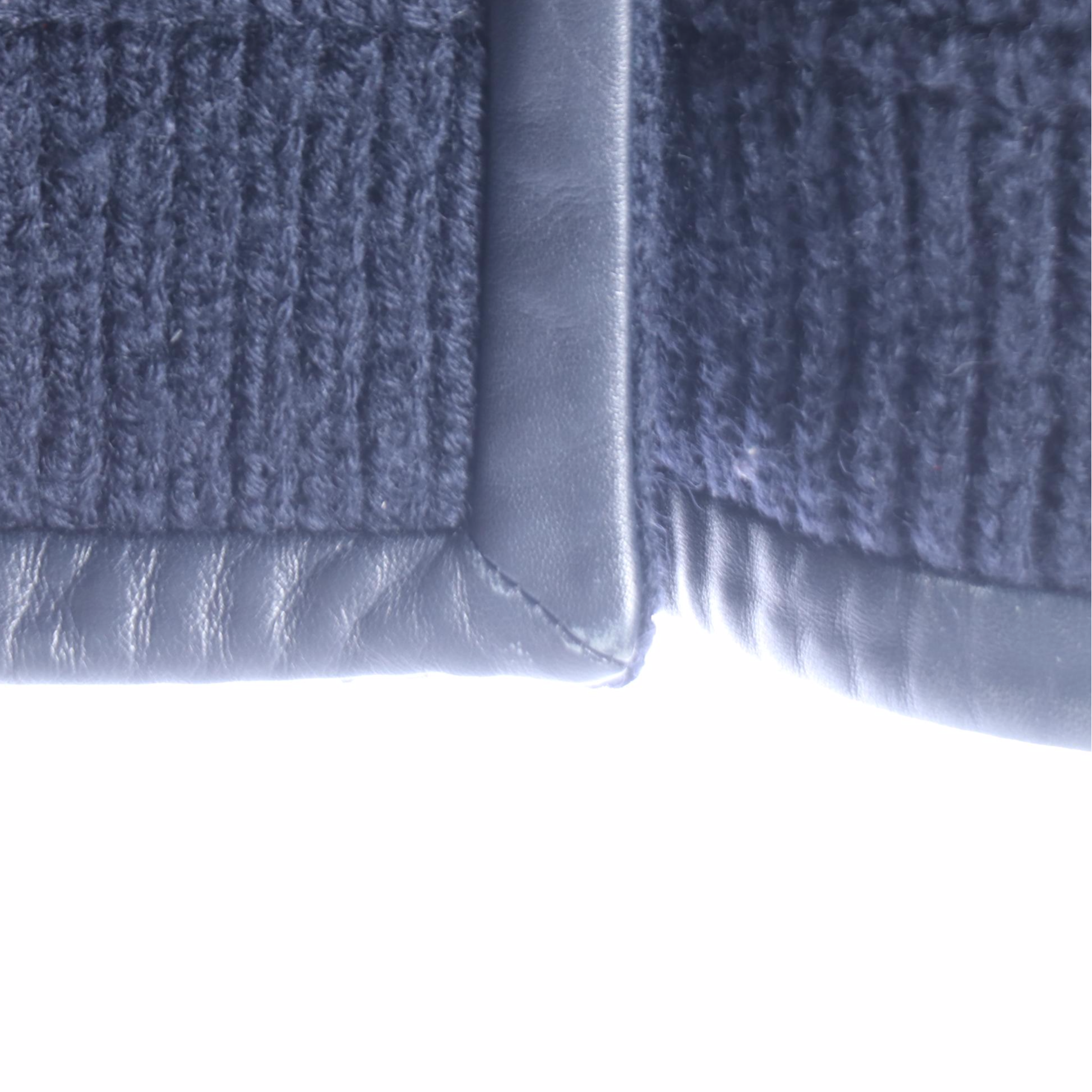 Theory Plaid Plaid Coat and Tory Burch Navy Blue Knit Jacket with Leather Trim