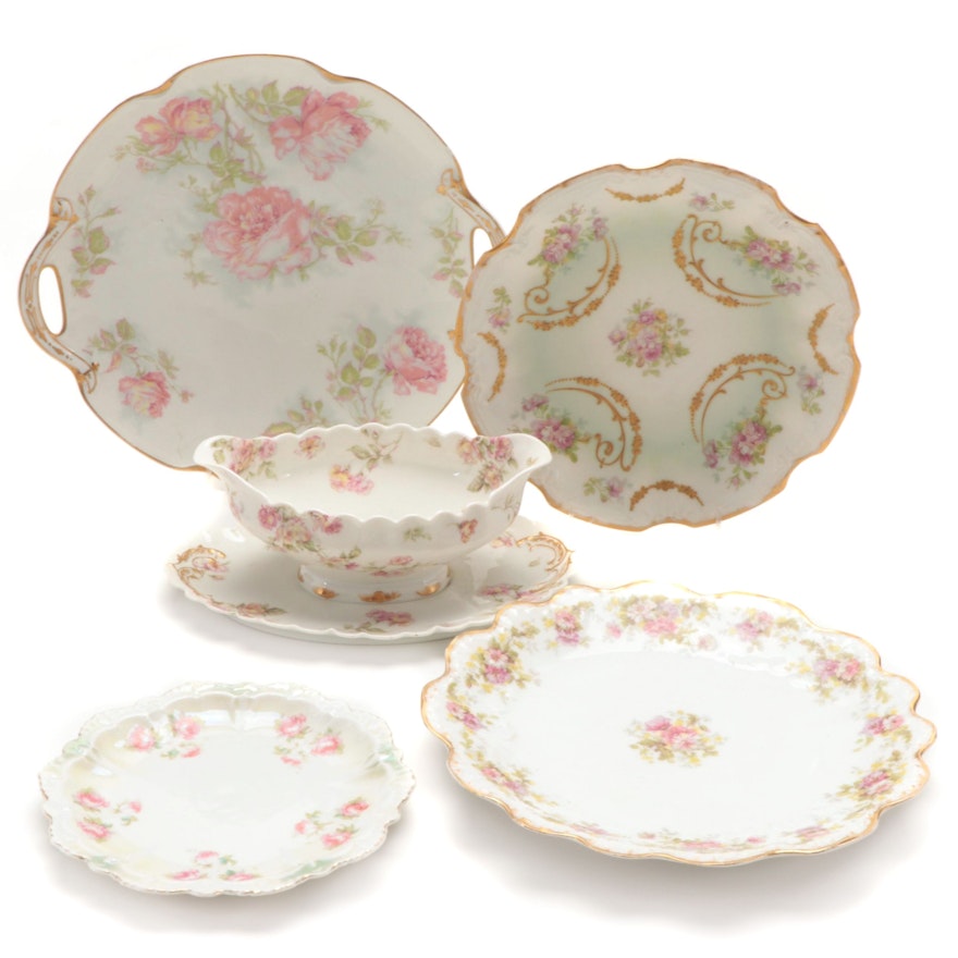 Haviland and Other Continental European Floral Motif Porcelain Tableware