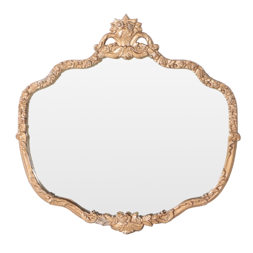 Baroque Style Gilt Plaster and Wood Framed Wall Mirror, Mid-20th Century