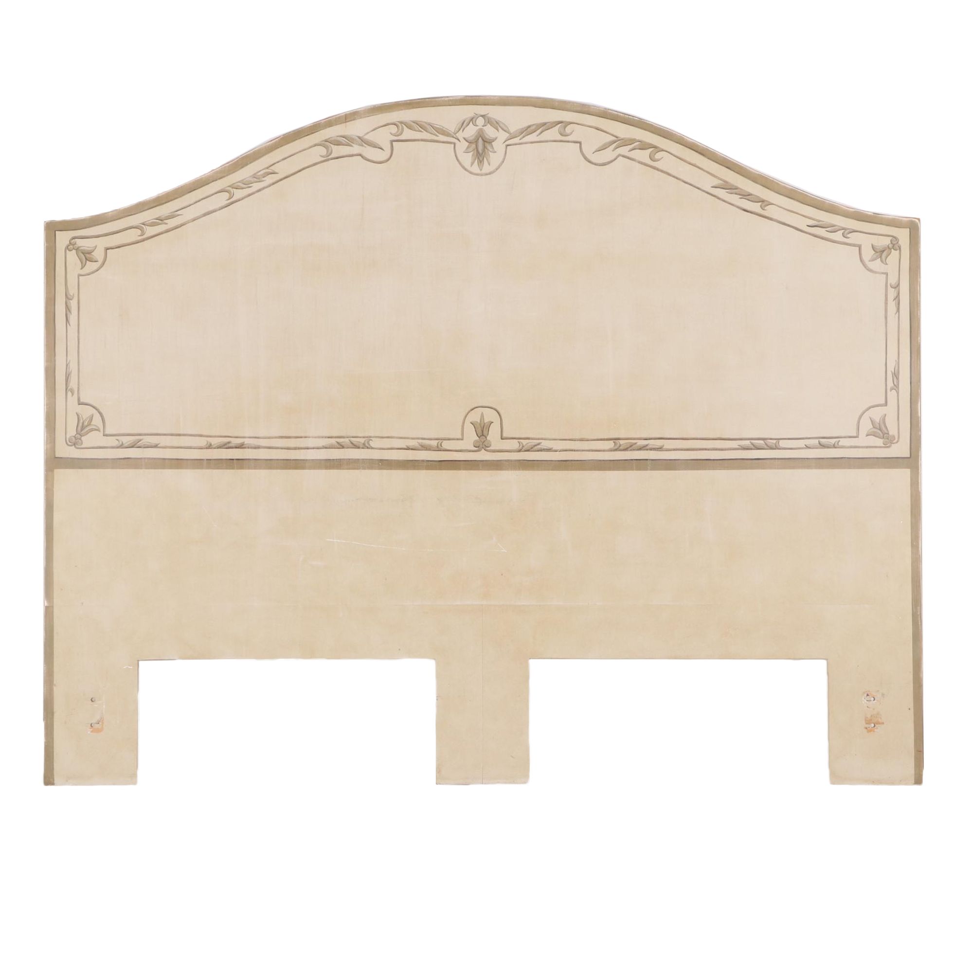Neoclassical Style Paint-Decorated King Size Headboard