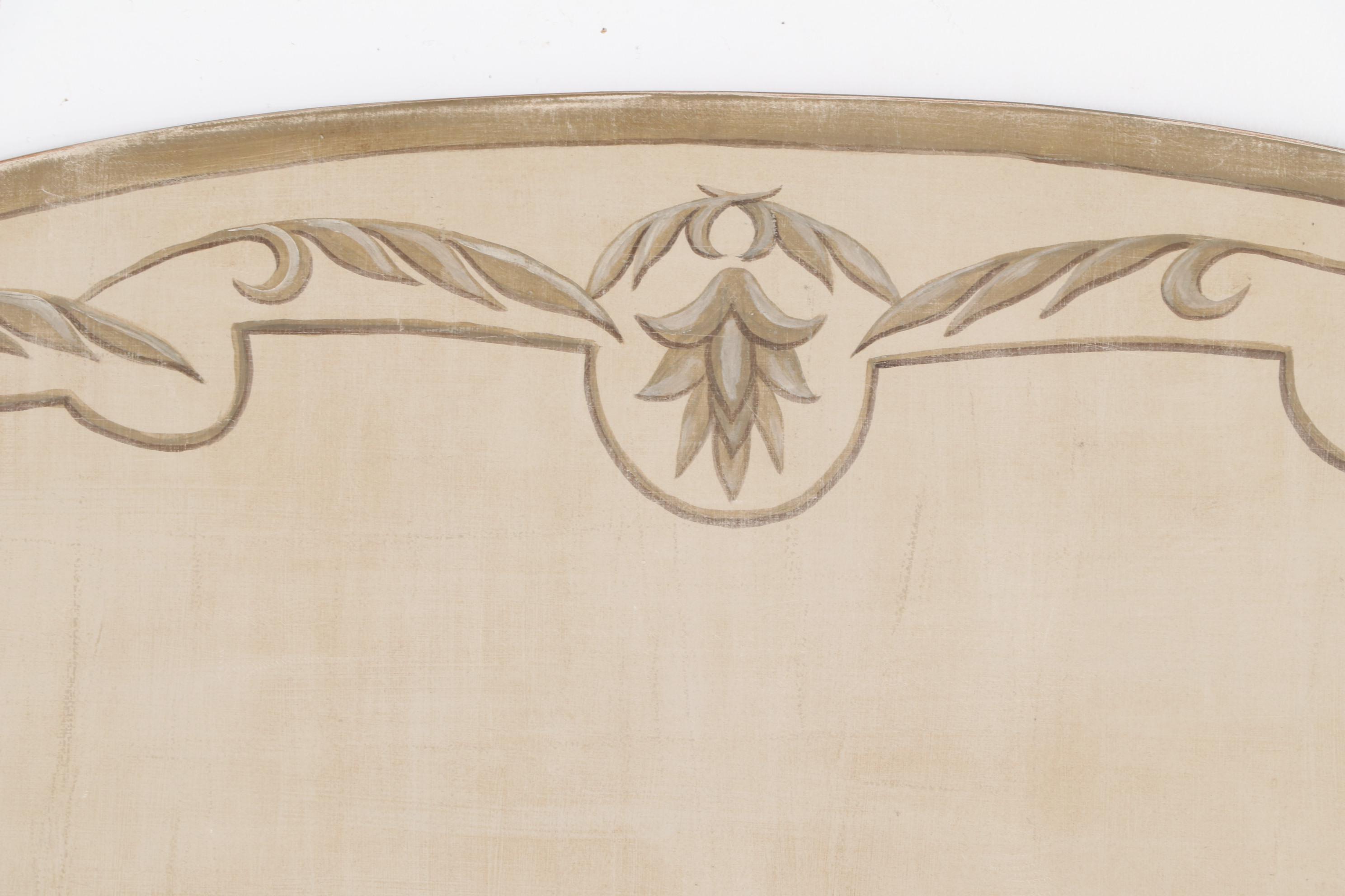 Neoclassical Style Paint-Decorated King Size Headboard