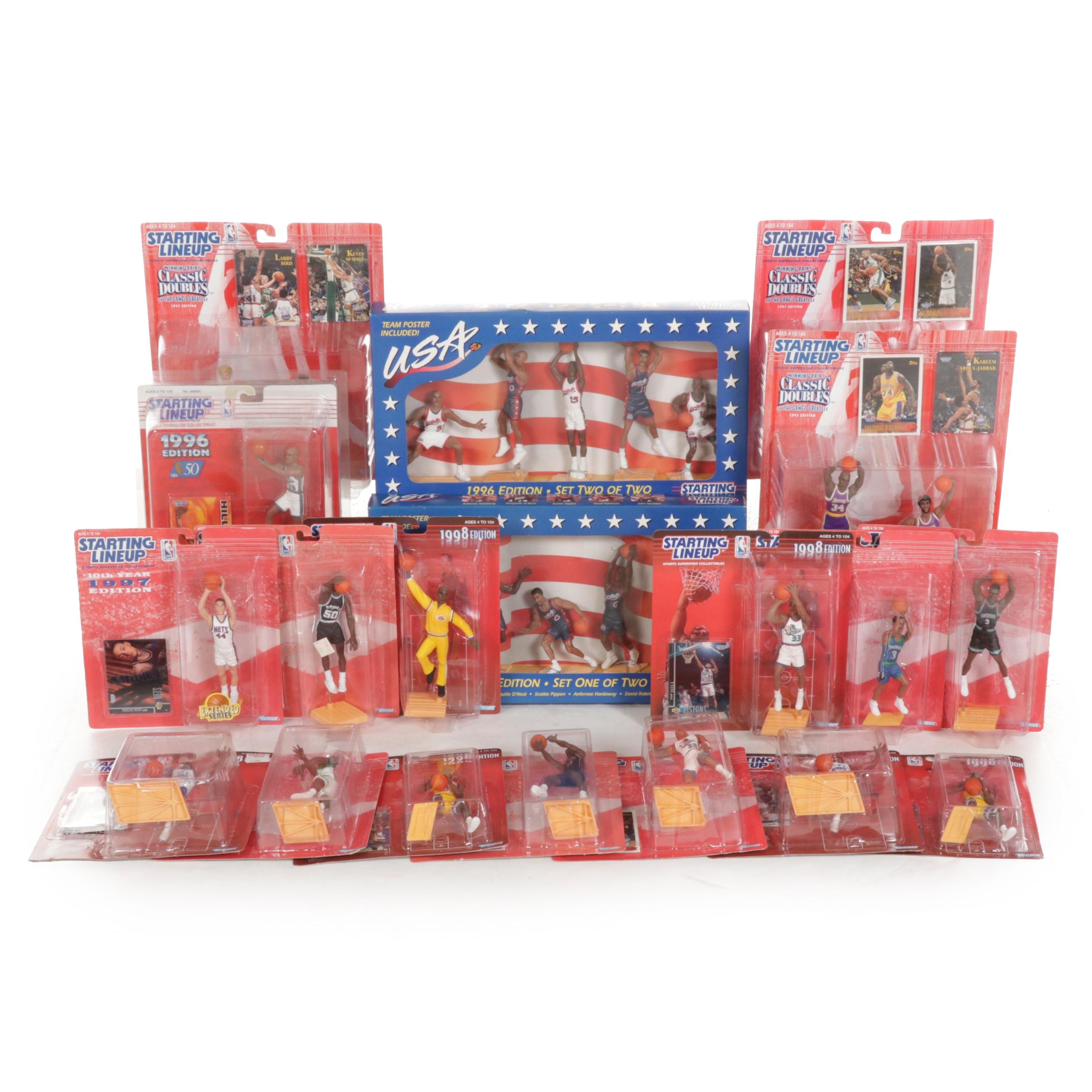 Kenner Starting Lineup Poseable Basketball Figures Featuring 1996 Team U.S.A.