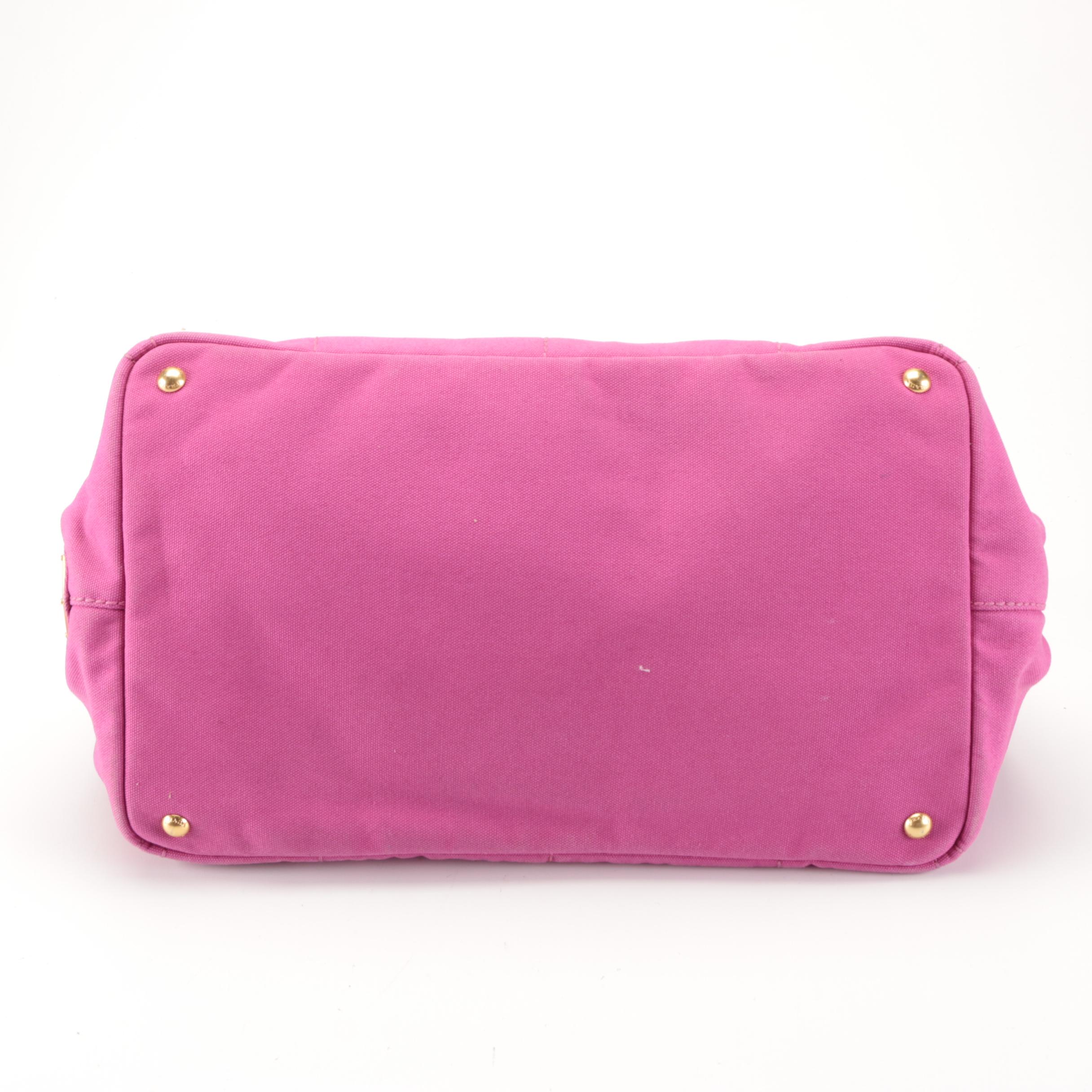 Prada Canapa Logo Large Tote Bag in Pink Canvas