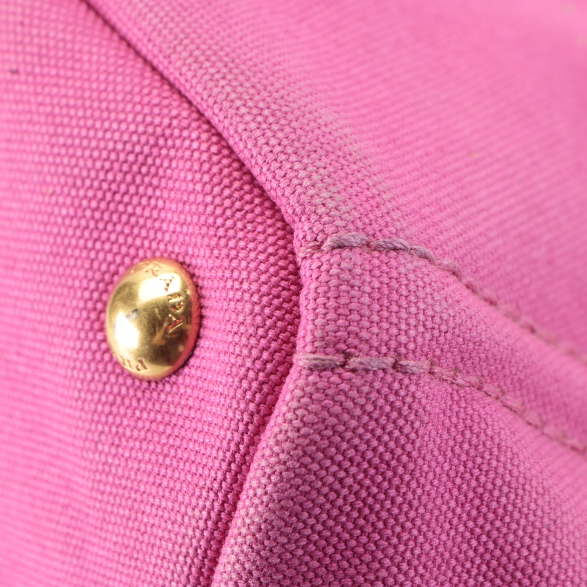 Prada Canapa Logo Large Tote Bag in Pink Canvas