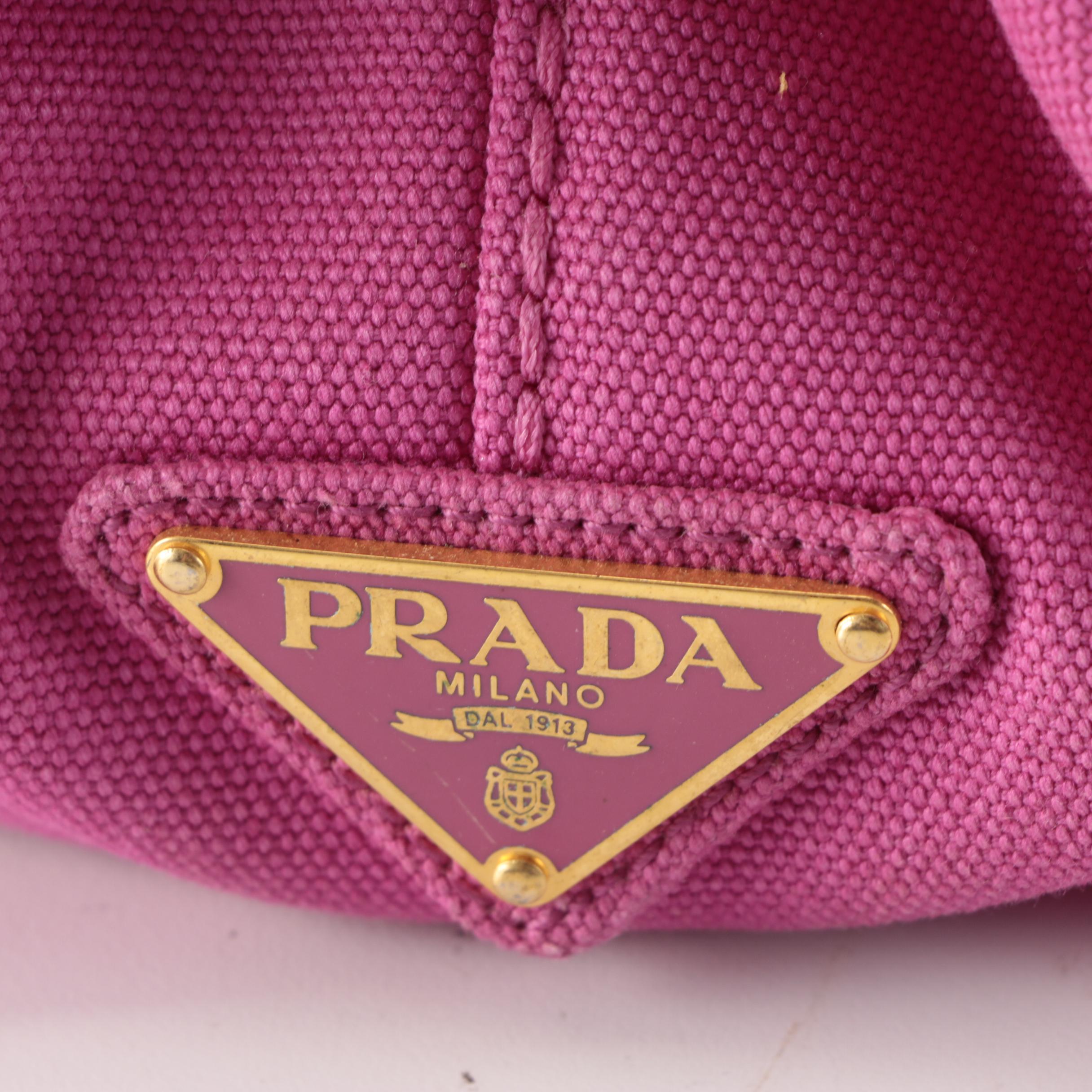 Prada Canapa Logo Large Tote Bag in Pink Canvas