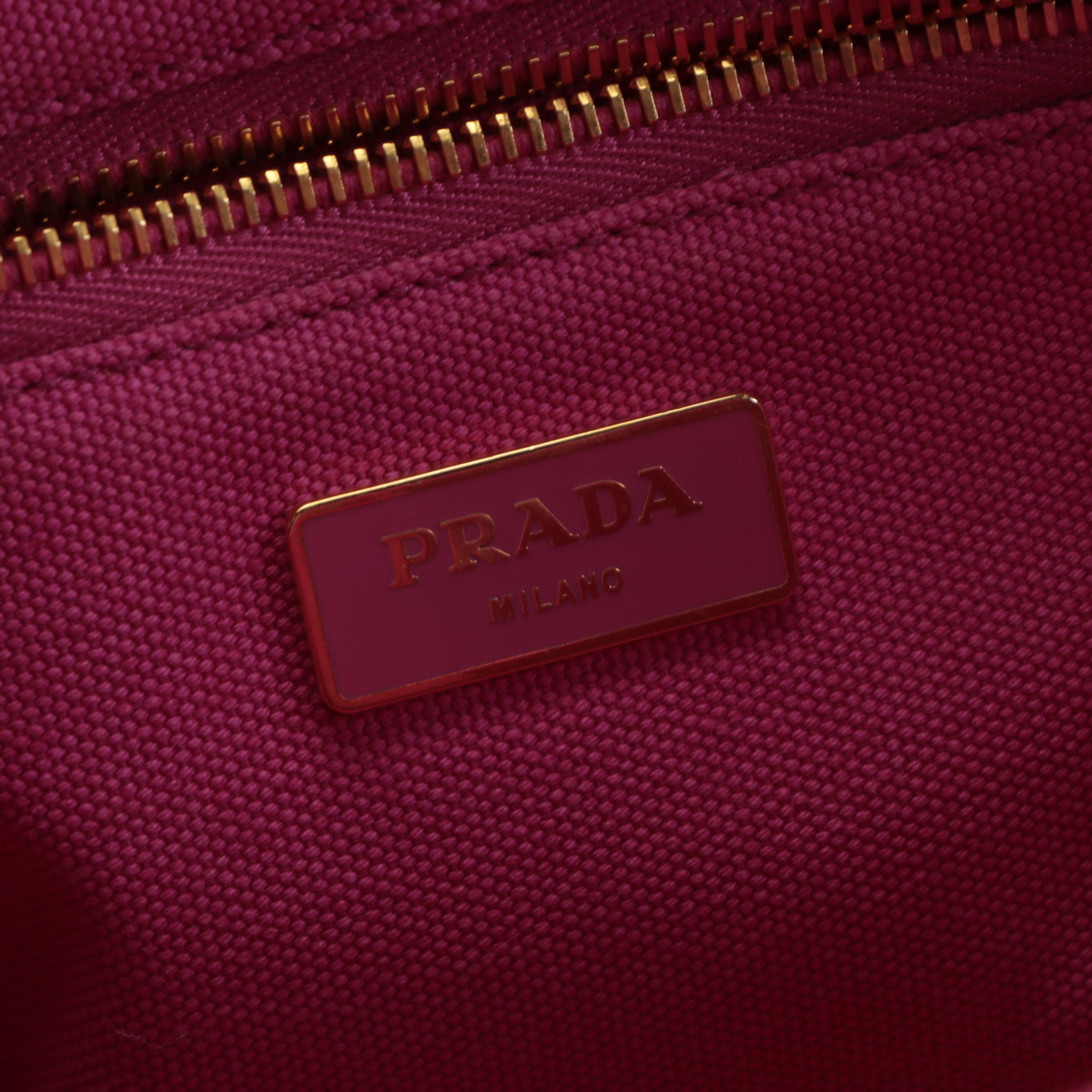 Prada Canapa Logo Large Tote Bag in Pink Canvas
