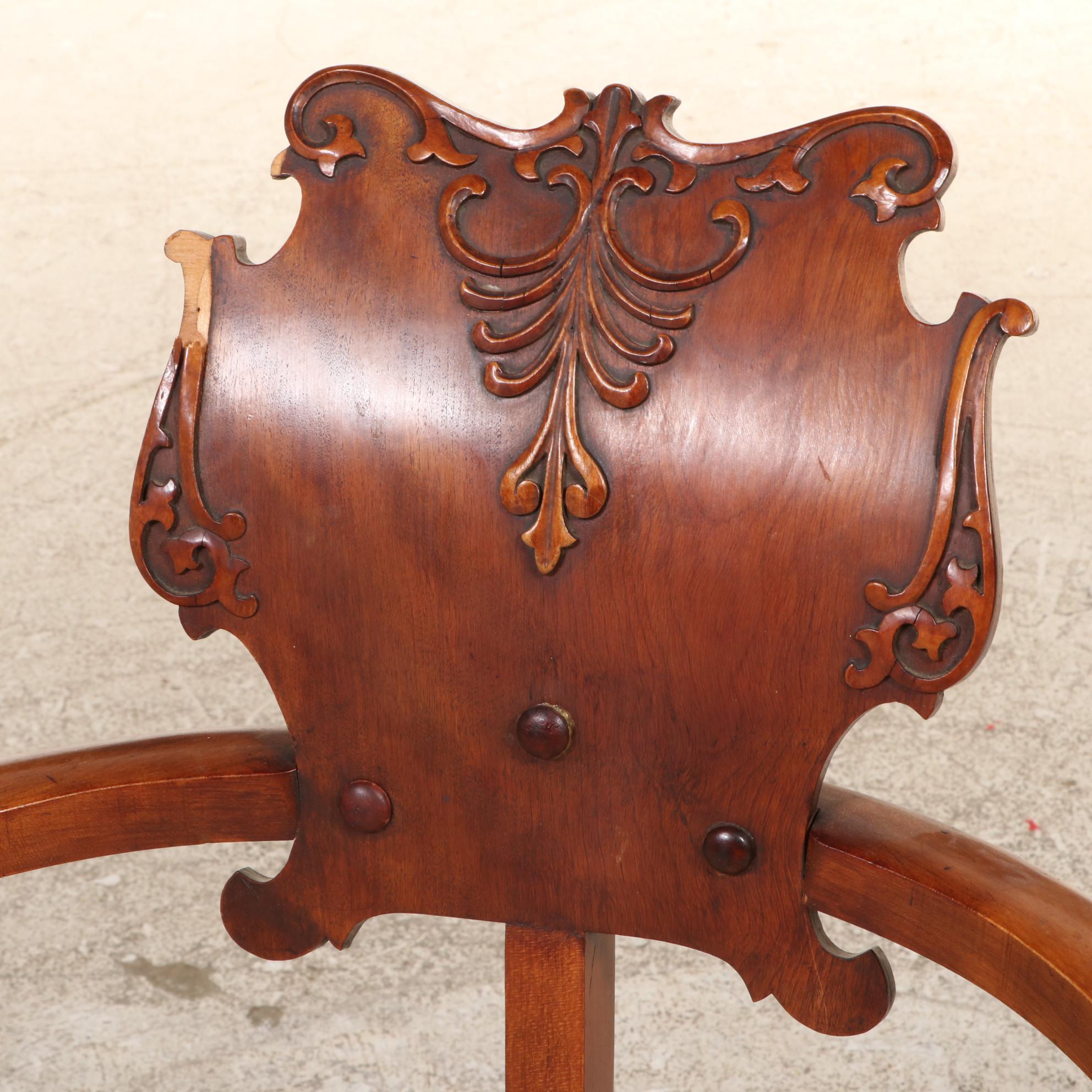Late Victorian Cherrywood Roundabout Chair, circa 1900