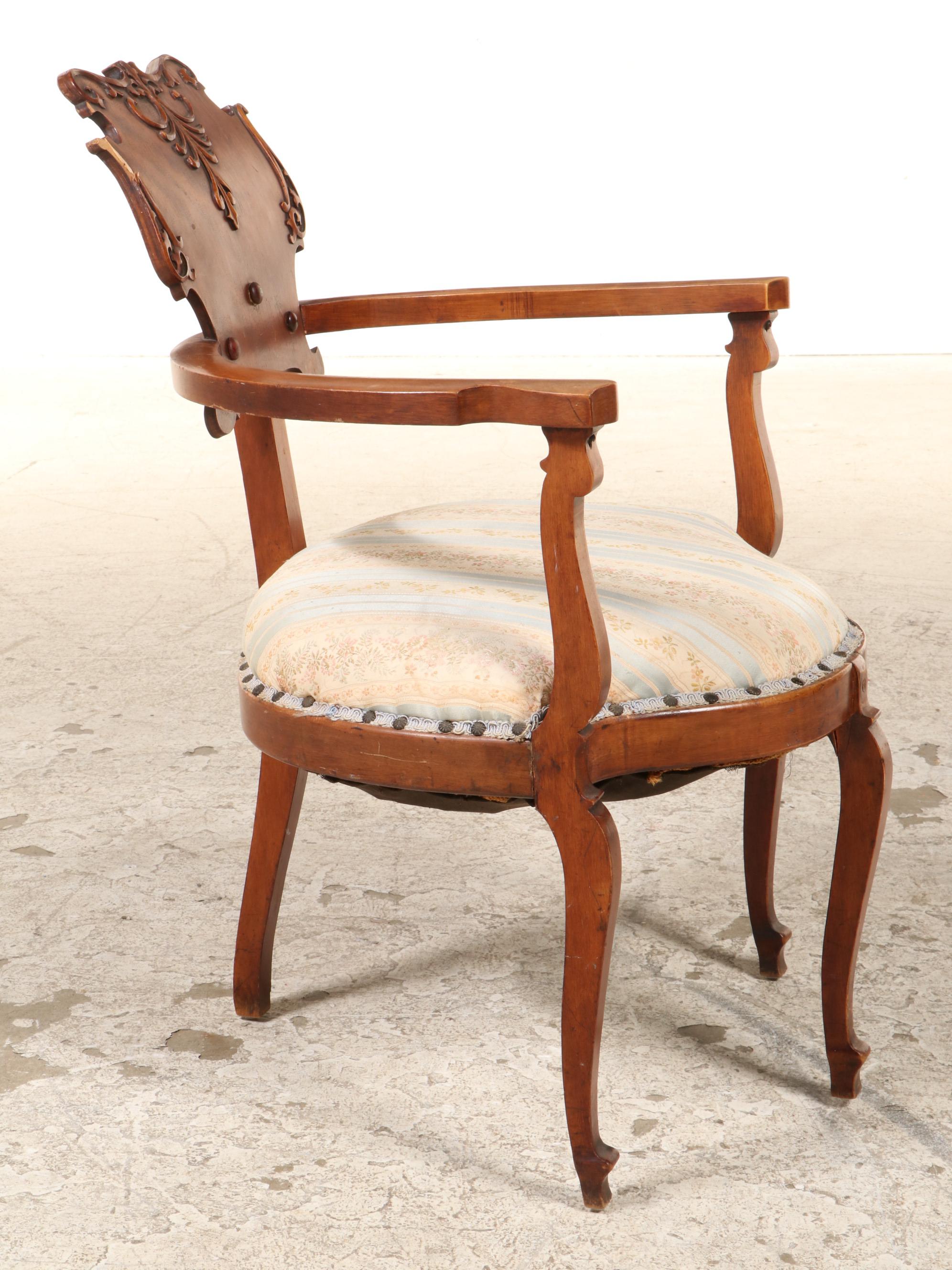 Late Victorian Cherrywood Roundabout Chair, circa 1900