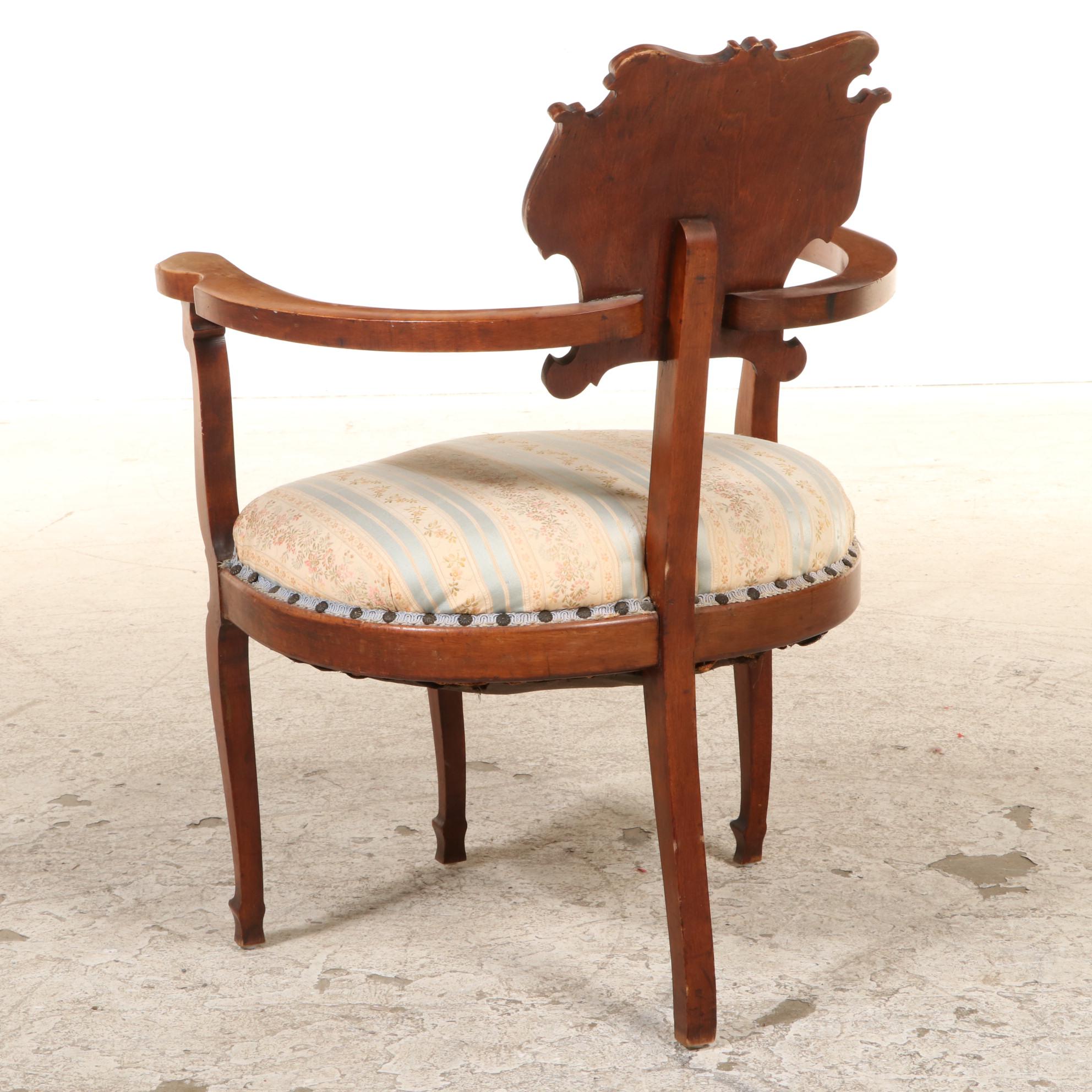 Late Victorian Cherrywood Roundabout Chair, circa 1900