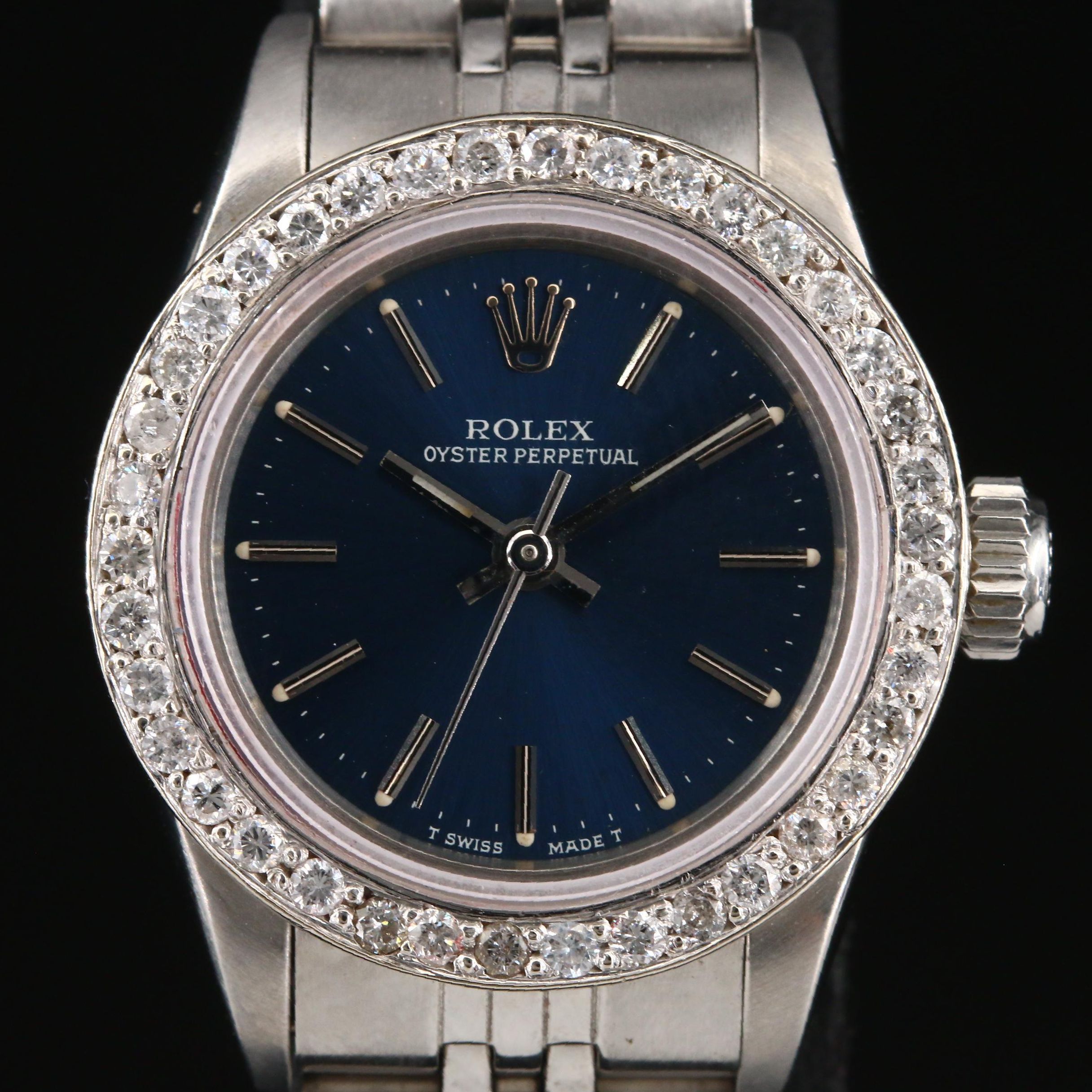 1989 Rolex Oyster Perpetual Diamond Bezel Watch