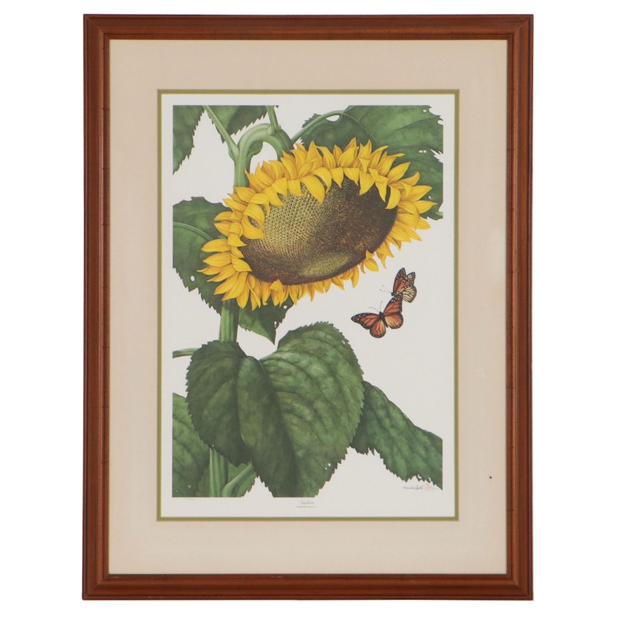 Manabu Saito Offset Lithograph "Sunflower"