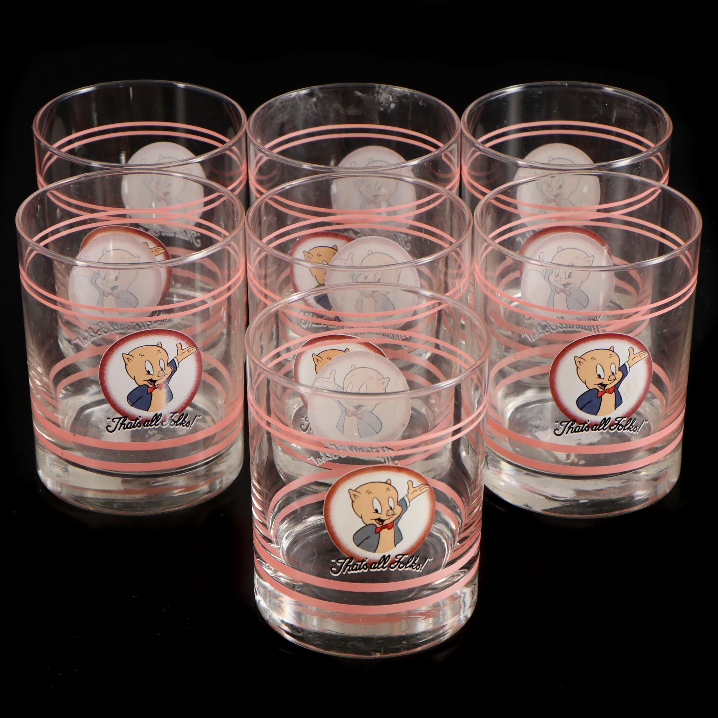 Looney Tunes "Porky Pig" Glass Double Old Fashioned Glasses