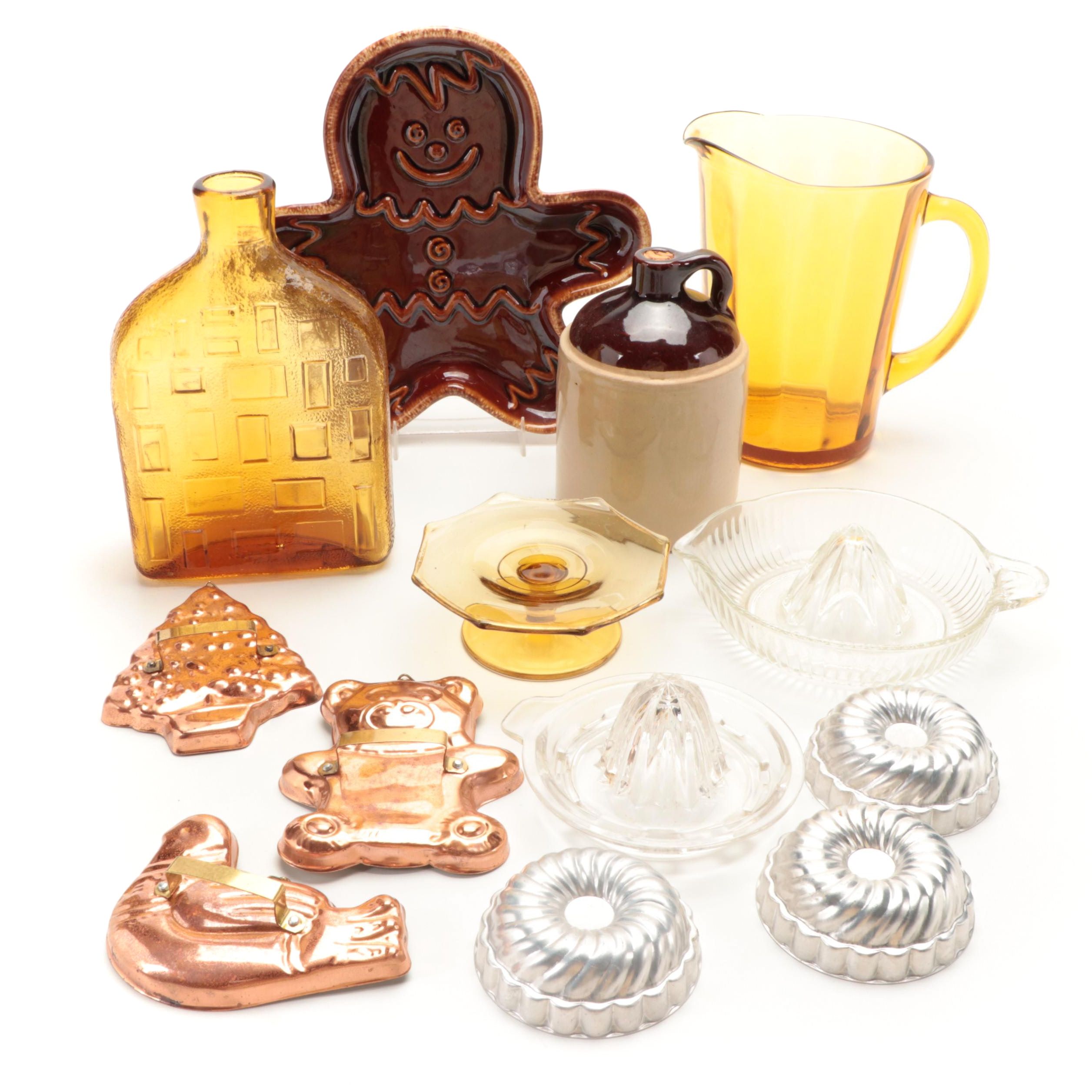 Hull Ceramic Cookie Tray with Cookie Cutters and Bakeware and Other Tableware