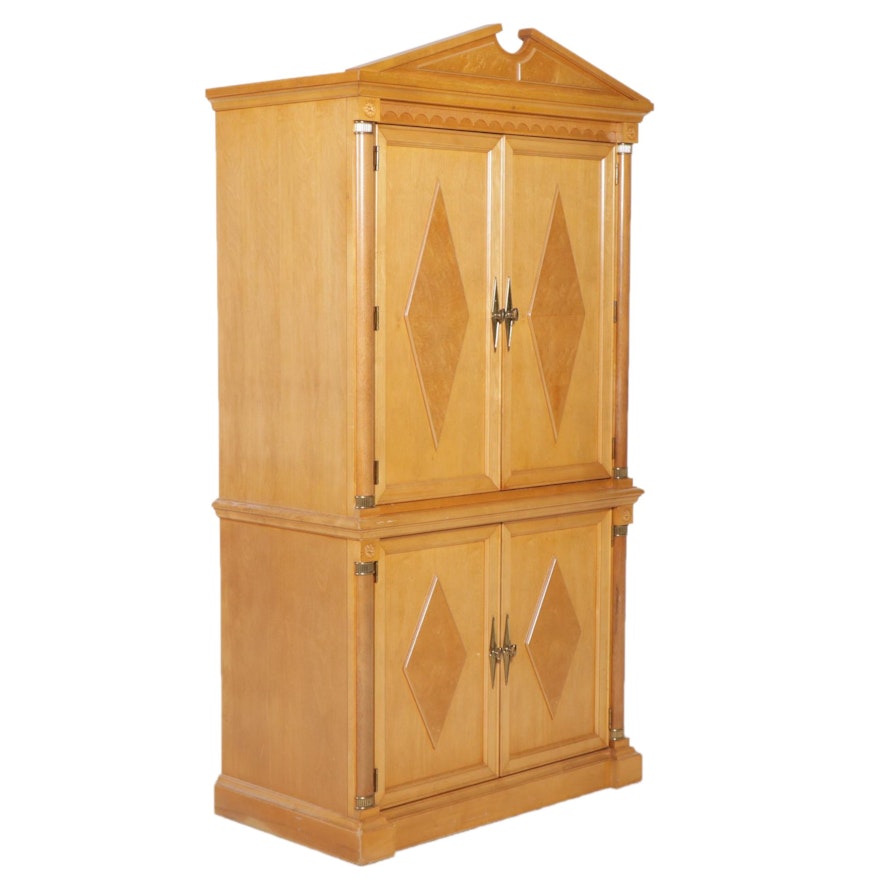 Stanley Furniture Biedermeier Style Birch Entertainment Armoire