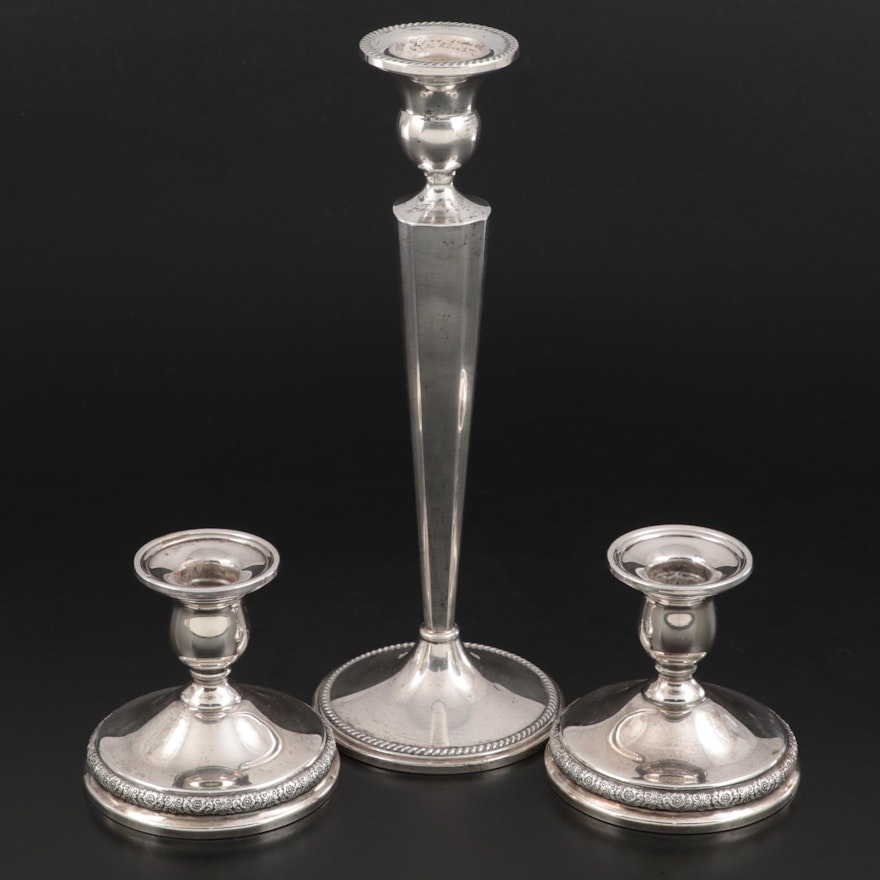 International Silver "Prelude" and Other Weighted Sterling Silver Candlesticks