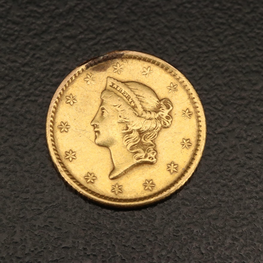 1849 Liberty Head One Dollar Gold Coin