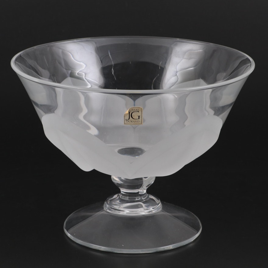 Cristal D'Arques-Durand "Florence" Frosted Glass Pedestal Bowl