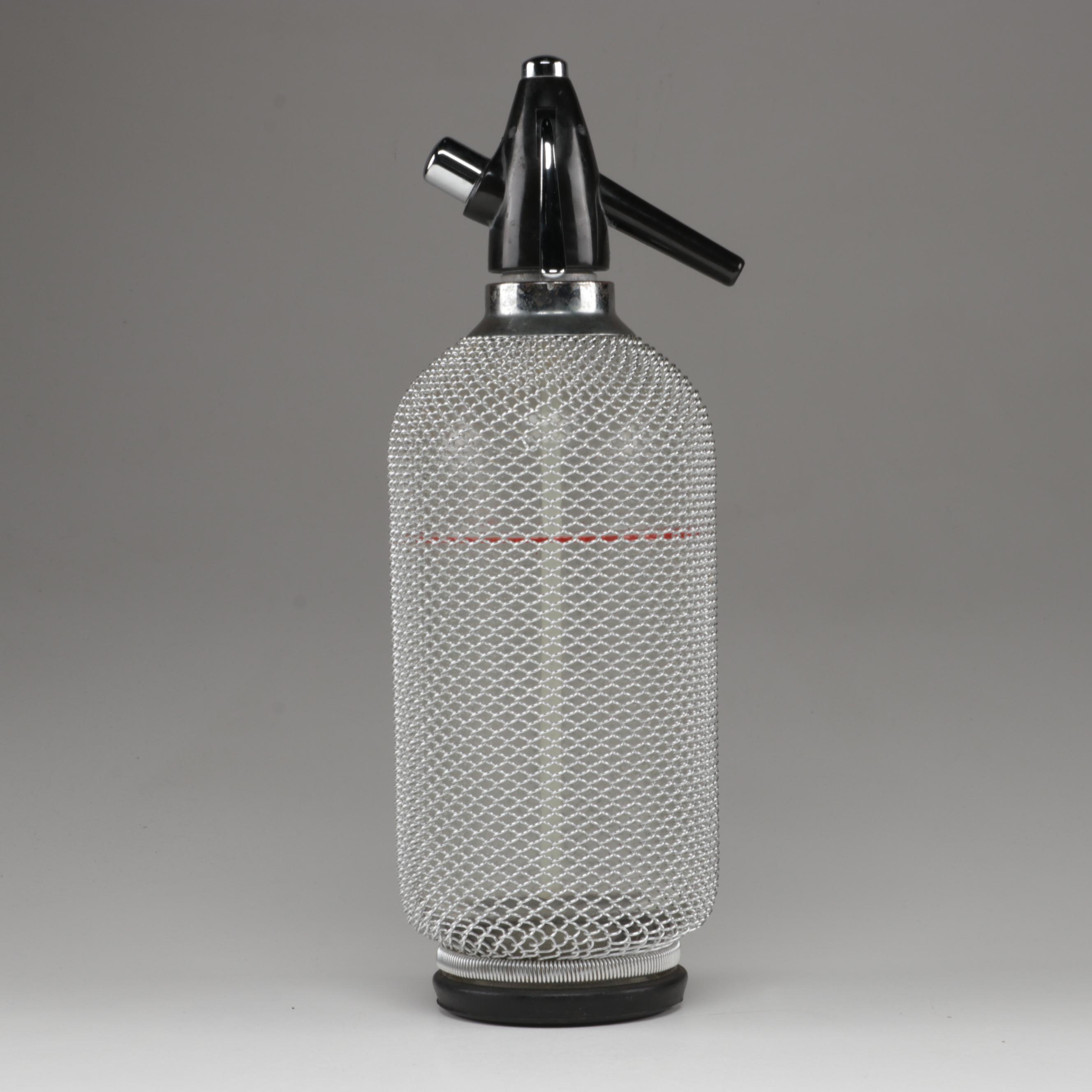 Cera for Federal Glass US Coin Goblets with Wire Wrapped Crystal Seltzer Bottle