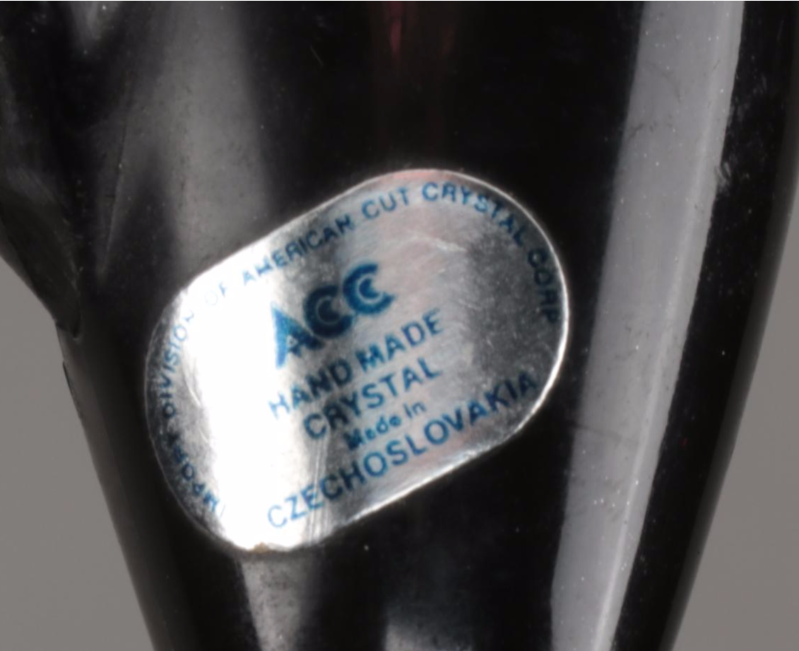 Cera for Federal Glass US Coin Goblets with Wire Wrapped Crystal Seltzer Bottle