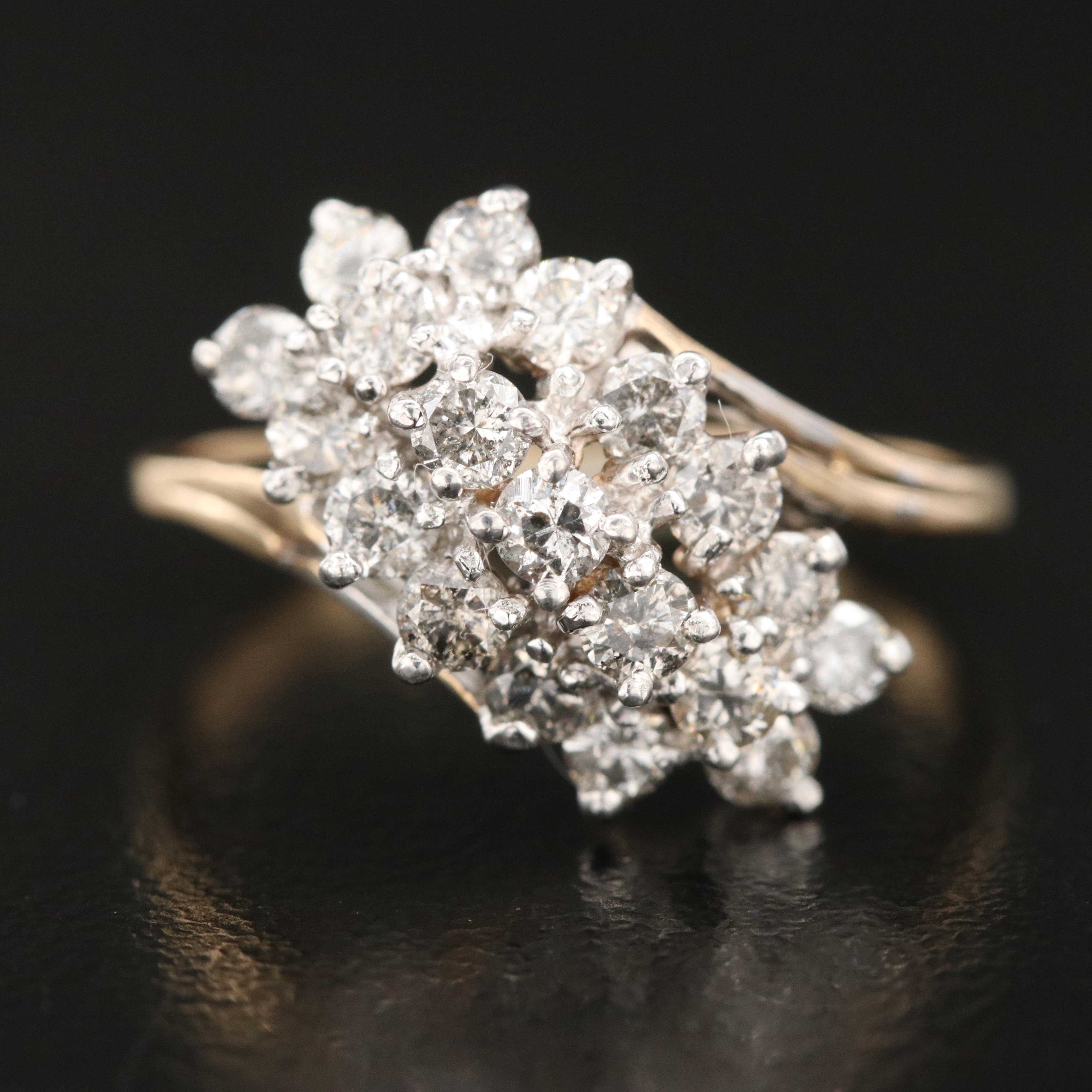 10K 0.90 CTW Diamond Bypass Ring