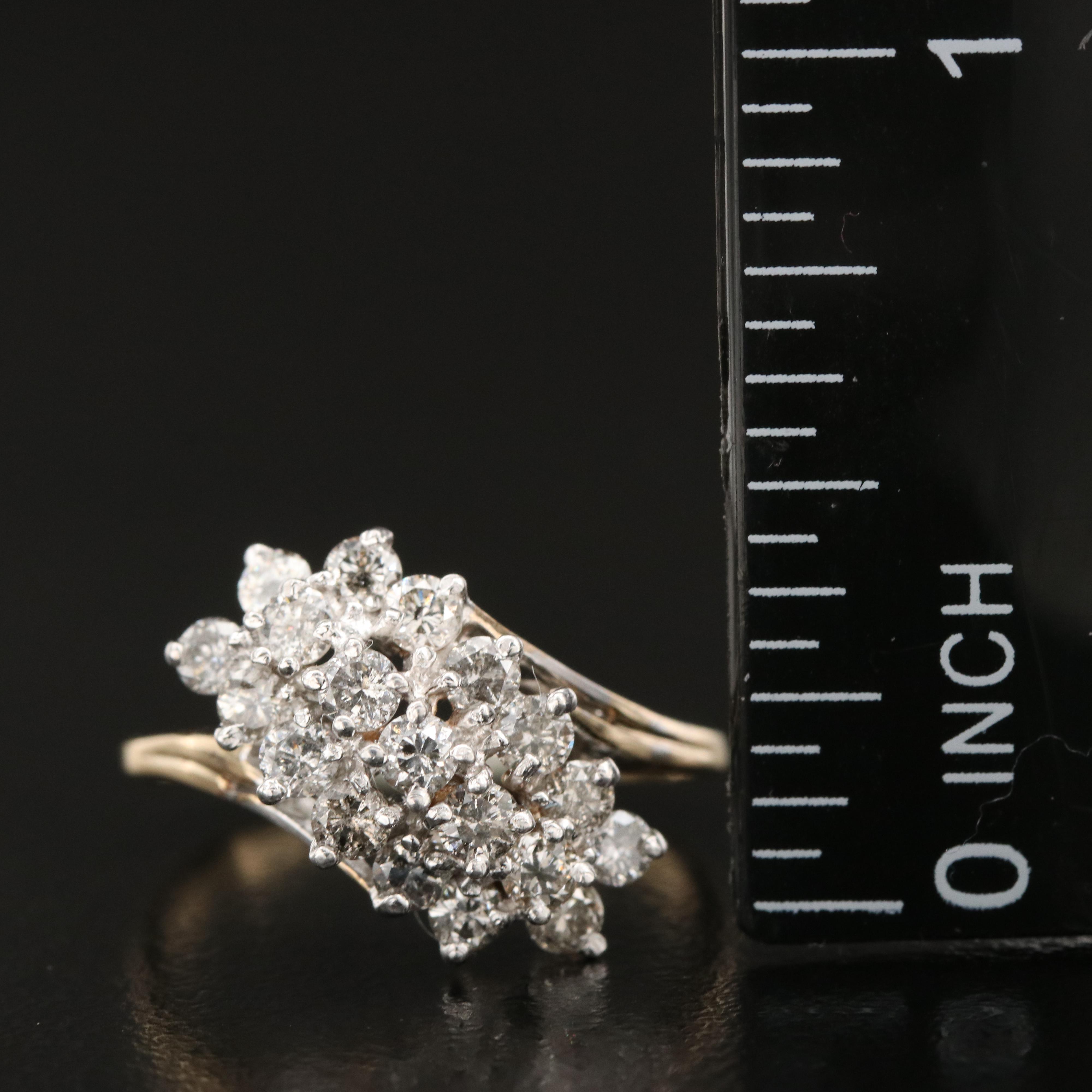 10K 0.90 CTW Diamond Bypass Ring