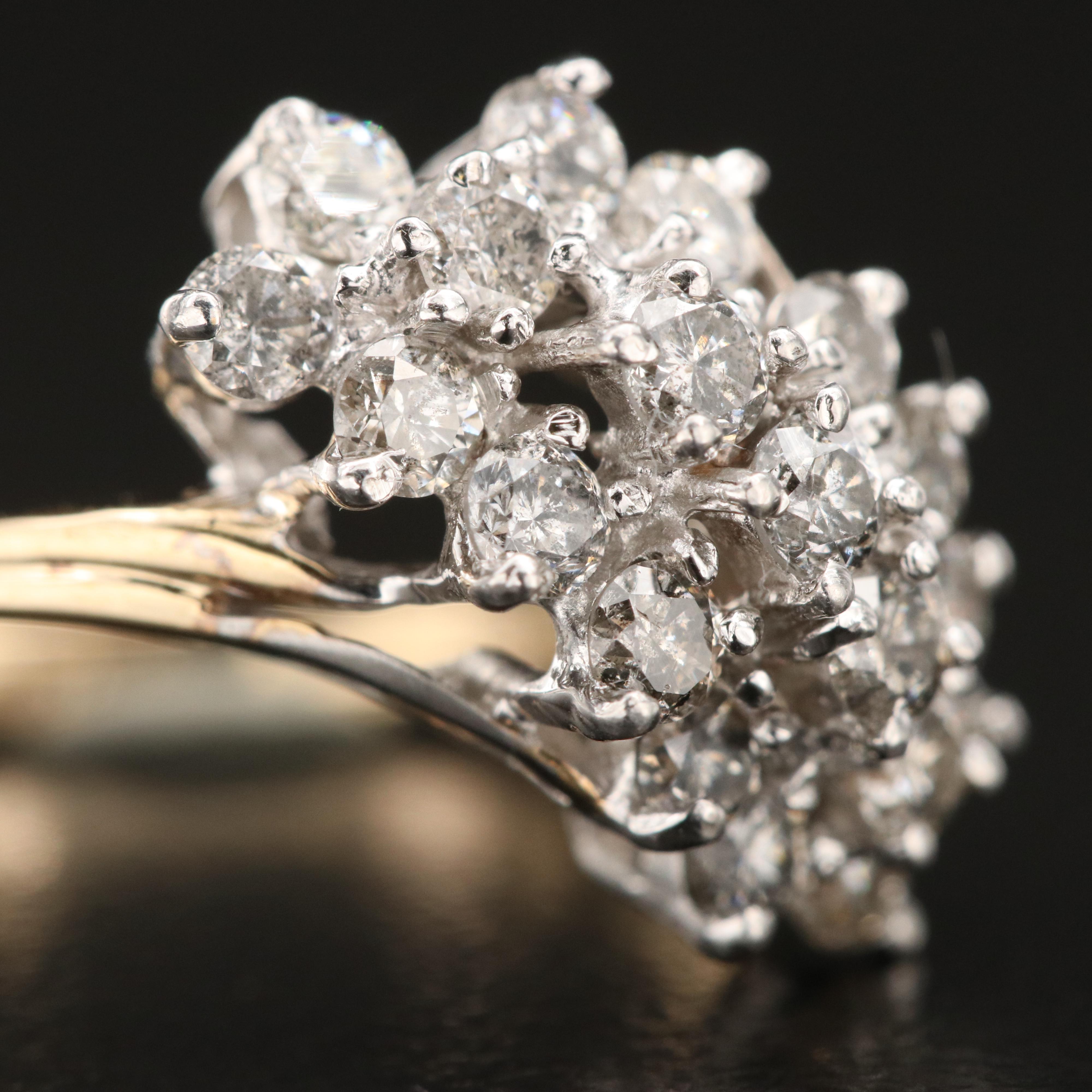 10K 0.90 CTW Diamond Bypass Ring