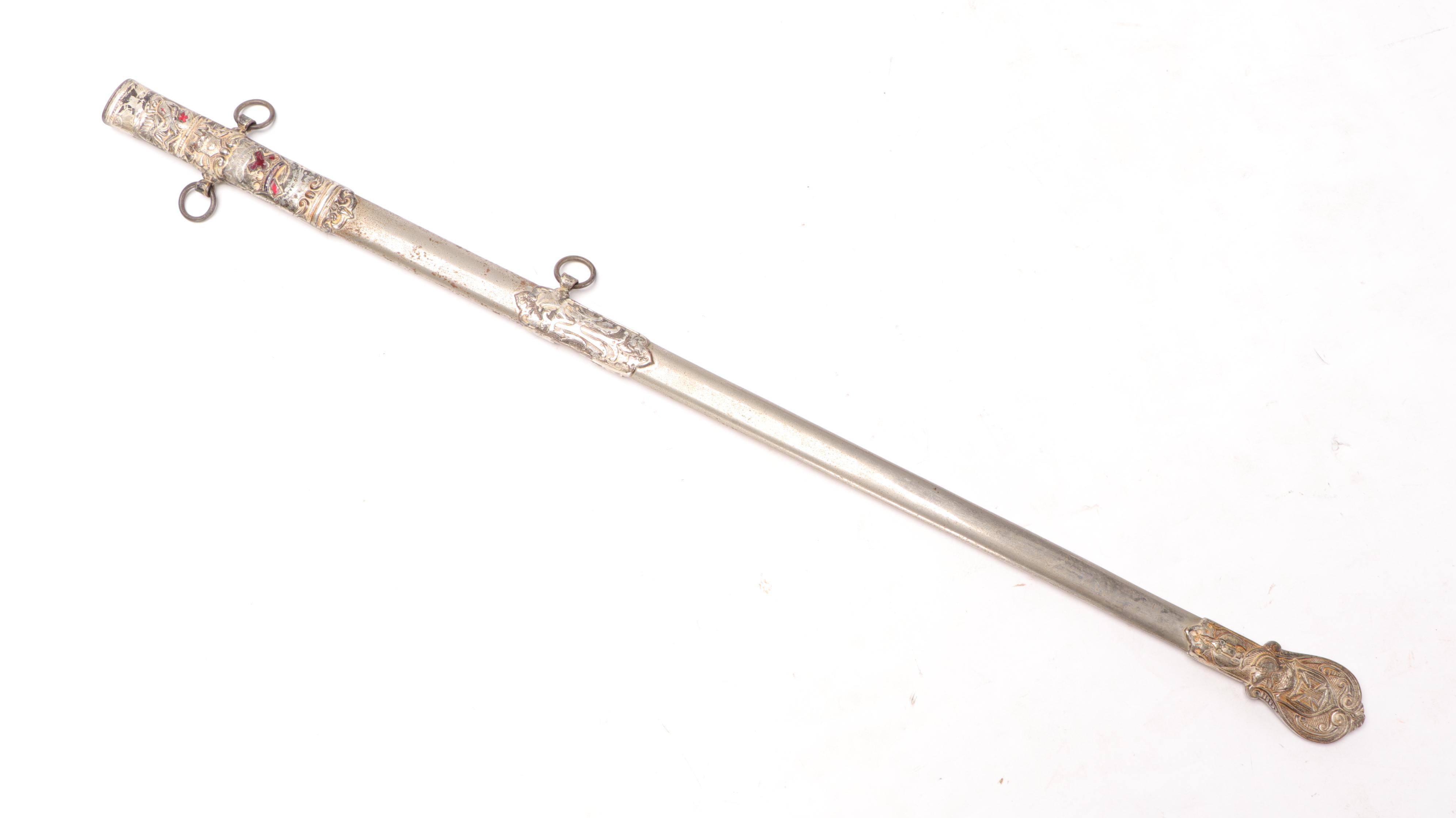 Ragalia Co. Masonic Temple Momento Mori Ceremonial Sword, Early 20th Century