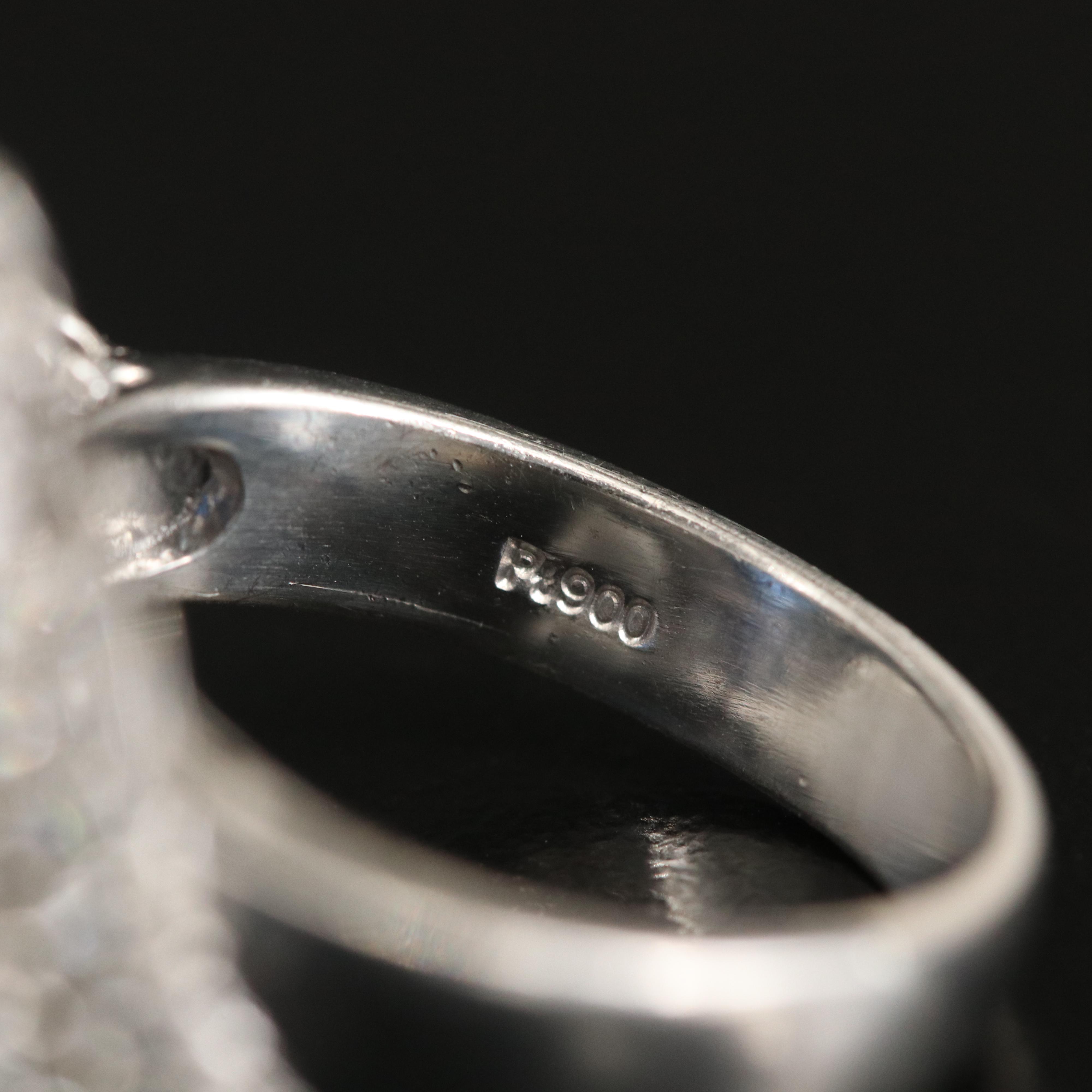 Vintage Platinum 4.08 CT Sapphire and 1.50 CTW Diamond Ring