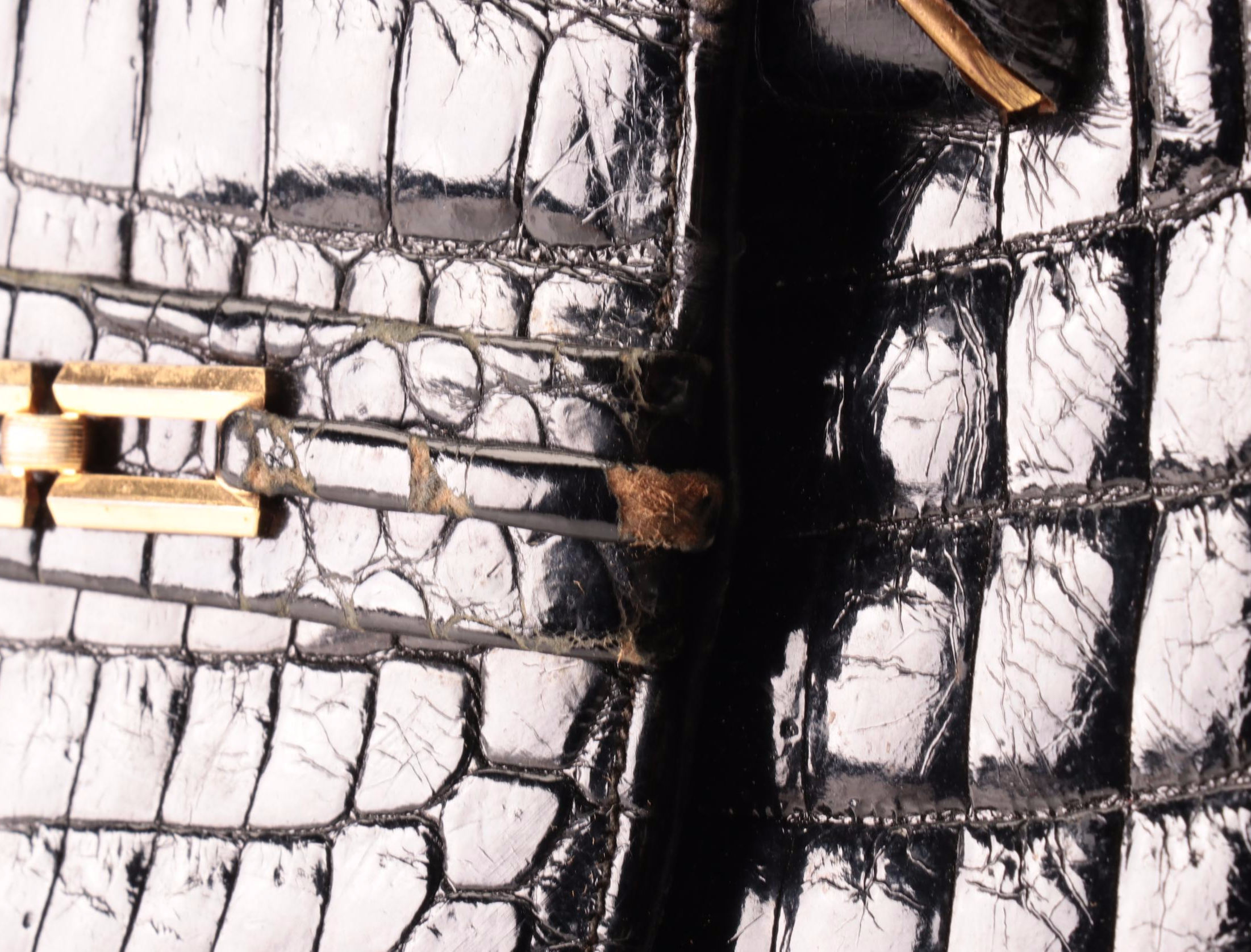 Rosenfeld Top-Handle Bag in Bombé Alligator Leather with Coin Pouch