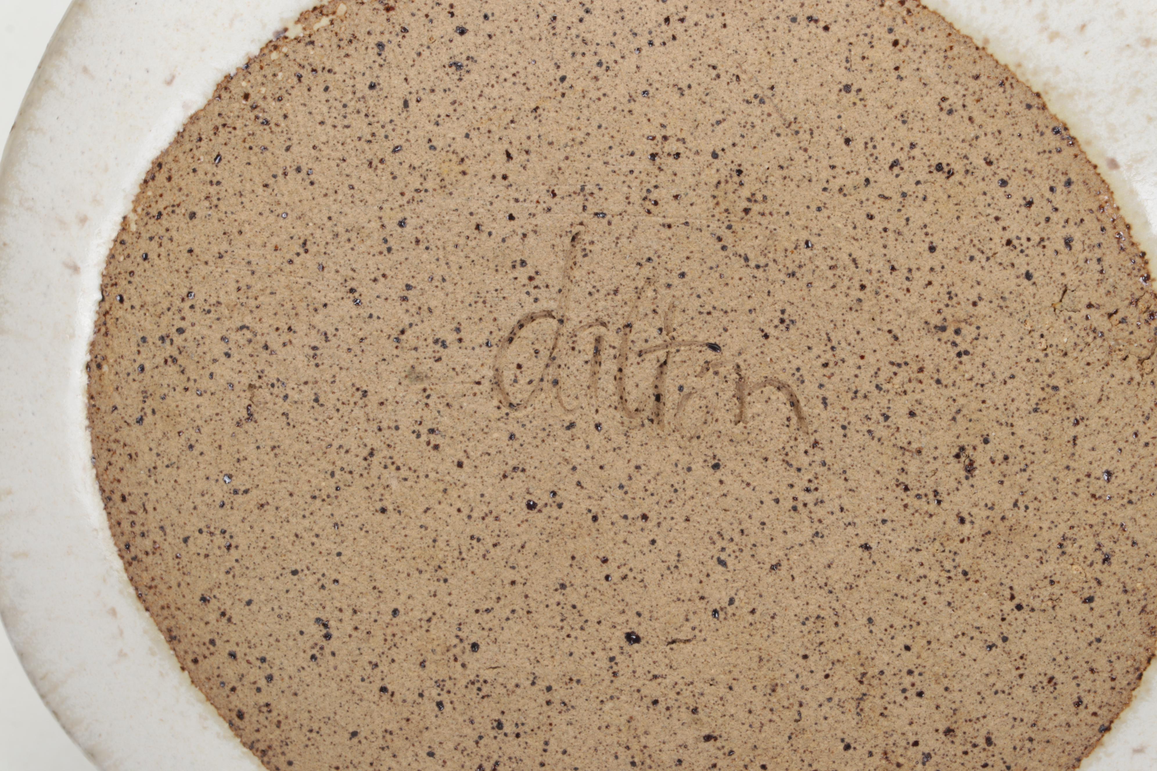 Glazed Art Pottery Vase, Lidded Bowl, and Decorative Plate