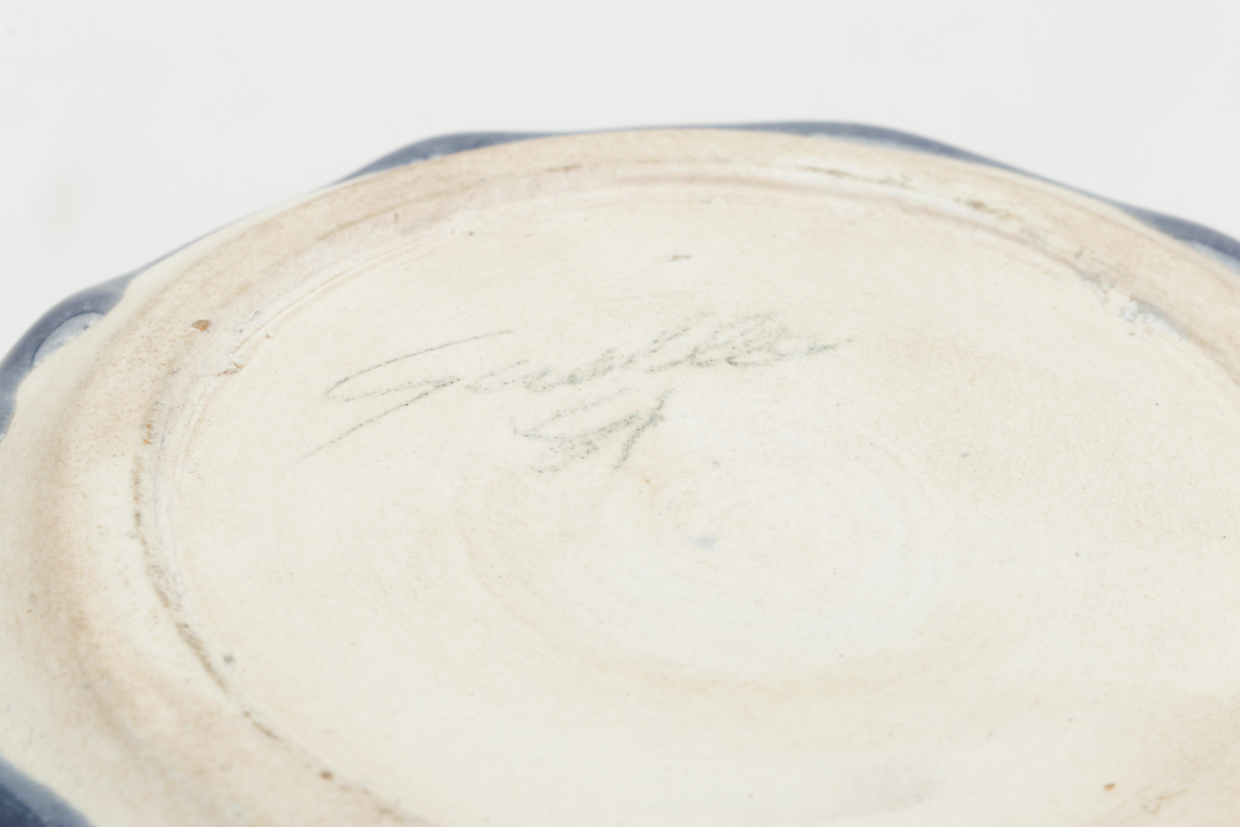 Glazed Art Pottery Vase, Lidded Bowl, and Decorative Plate