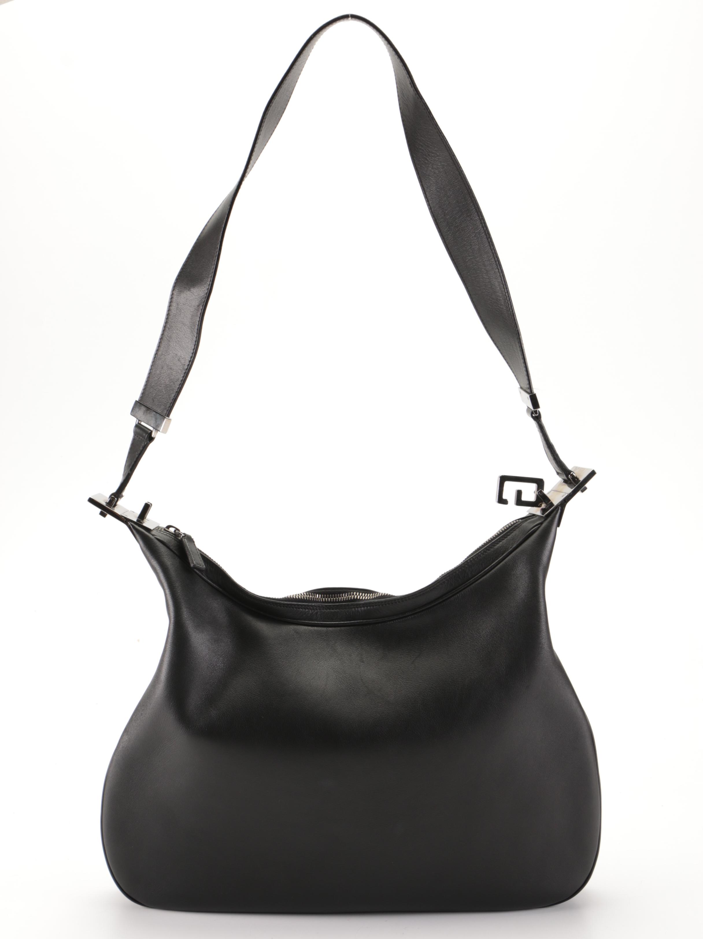 Gucci Zip Attaché Hobo Bag in Black Calfskin Leather