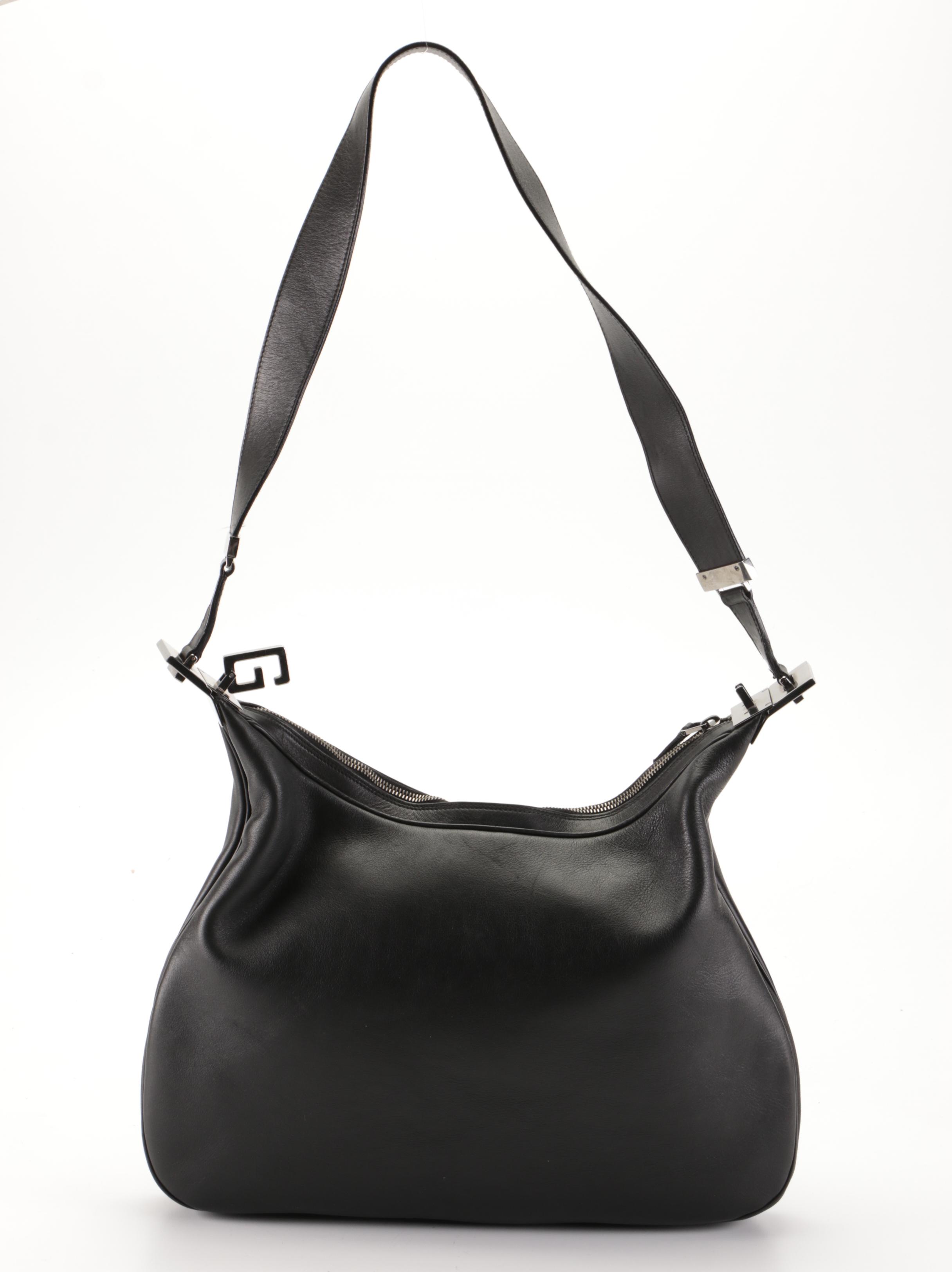 Gucci Zip Attaché Hobo Bag in Black Calfskin Leather